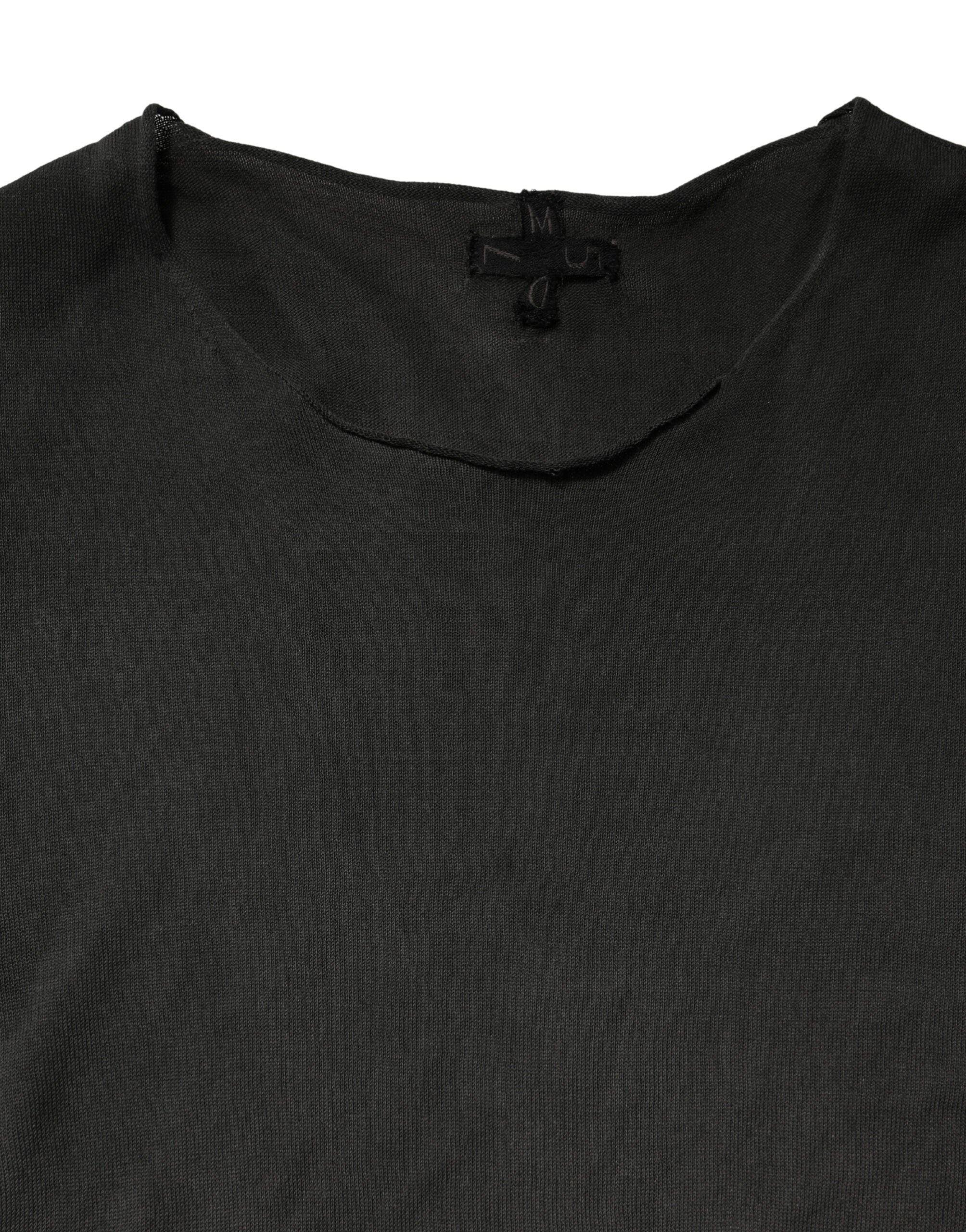 Dolce & Gabbana Sweater Black Cotton Crewneck Sweatshirt Dolce & Gabbana