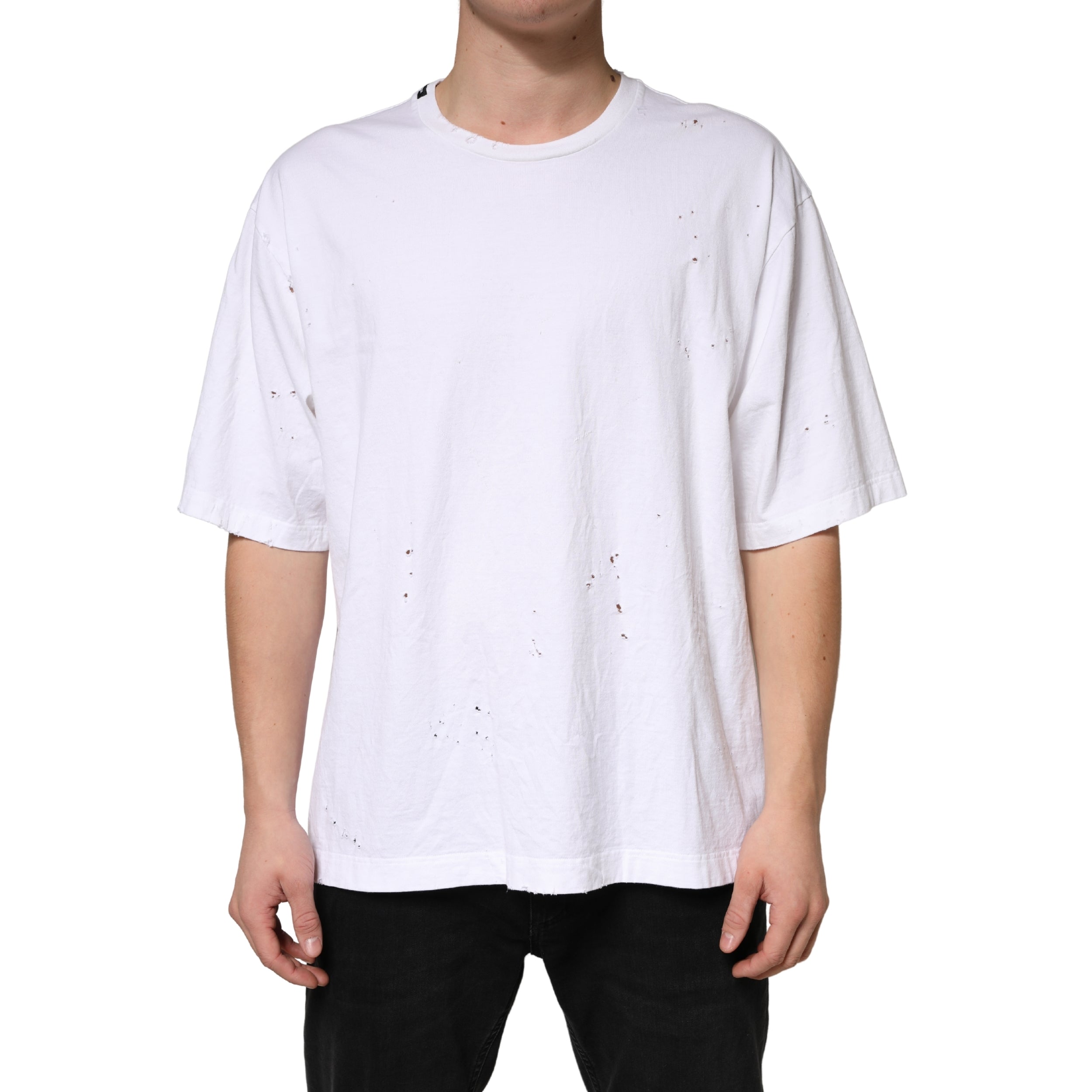 Dolce & Gabbana White Cotton Crewneck Short Sleeve T-Shirt Dolce & Gabbana