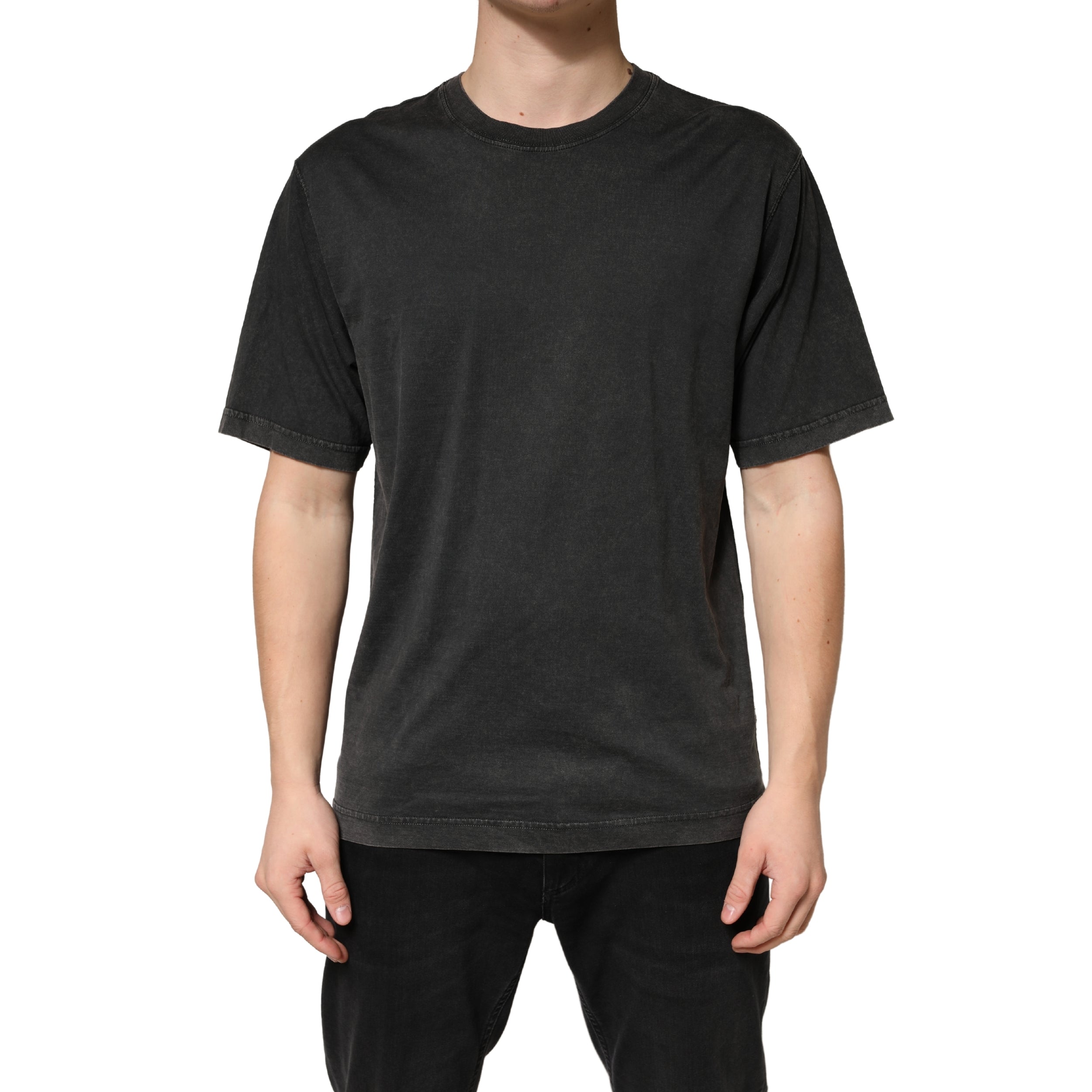 Dolce & Gabbana Black Cotton Crewneck Short Sleeve  T-Shirt Dolce & Gabbana