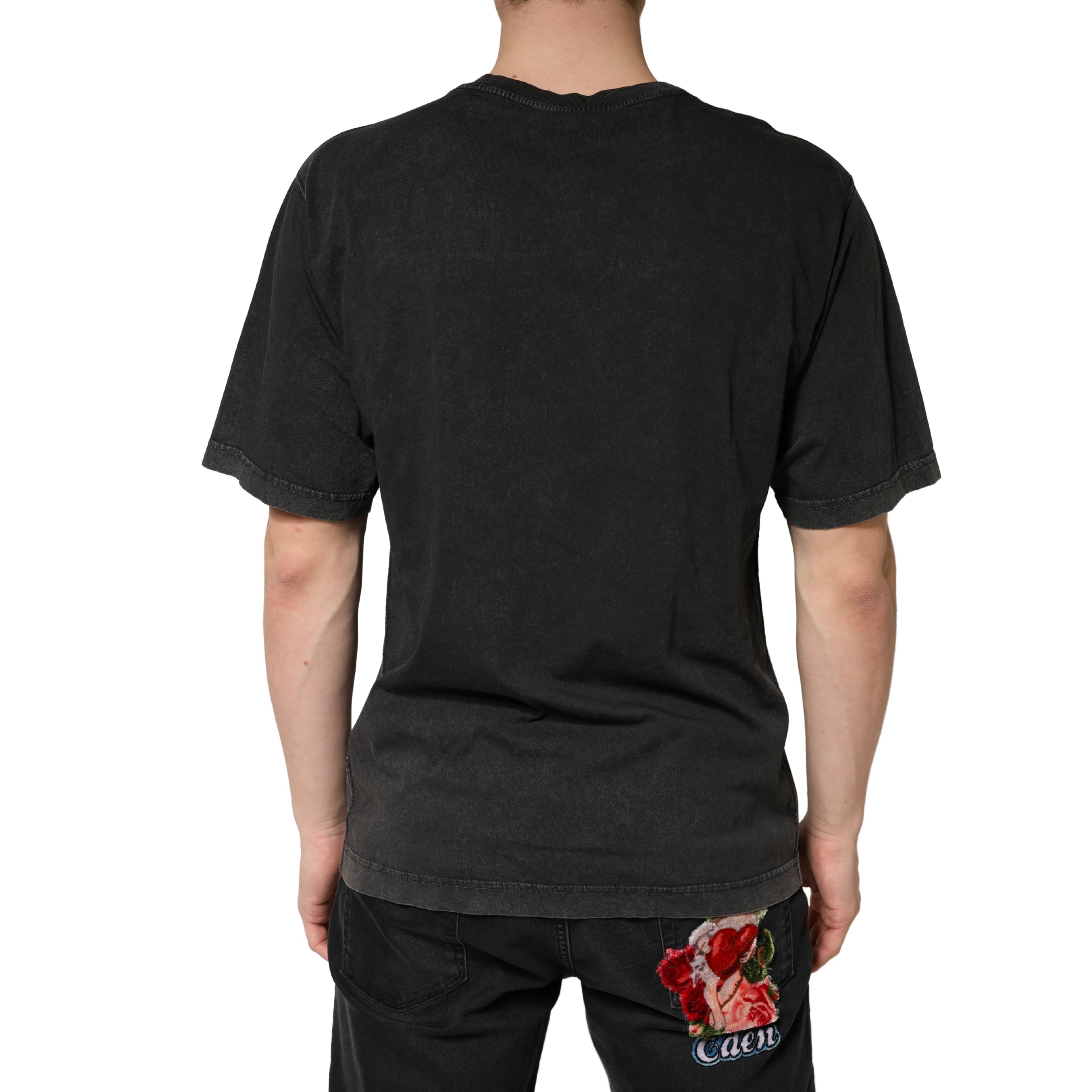 Dolce & Gabbana Black Cotton Crewneck Short Sleeve  T-Shirt Dolce & Gabbana