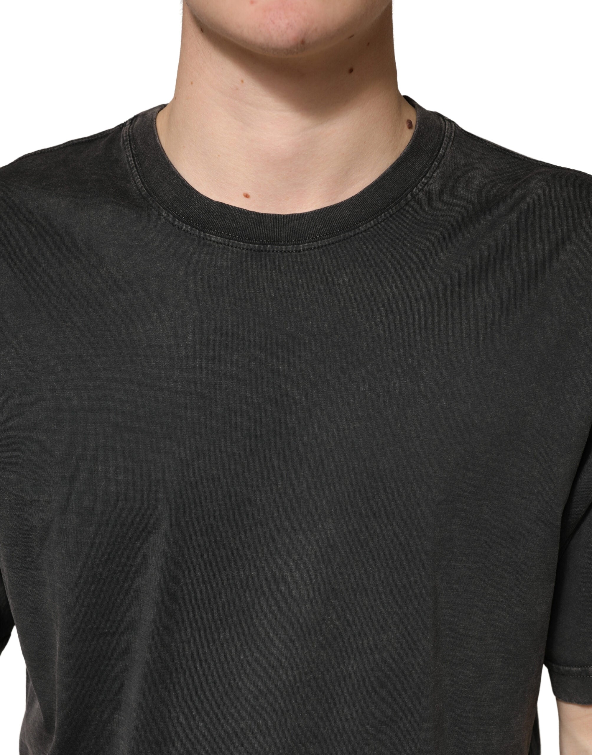 Dolce & Gabbana Black Cotton Crewneck Short Sleeve  T-Shirt Dolce & Gabbana