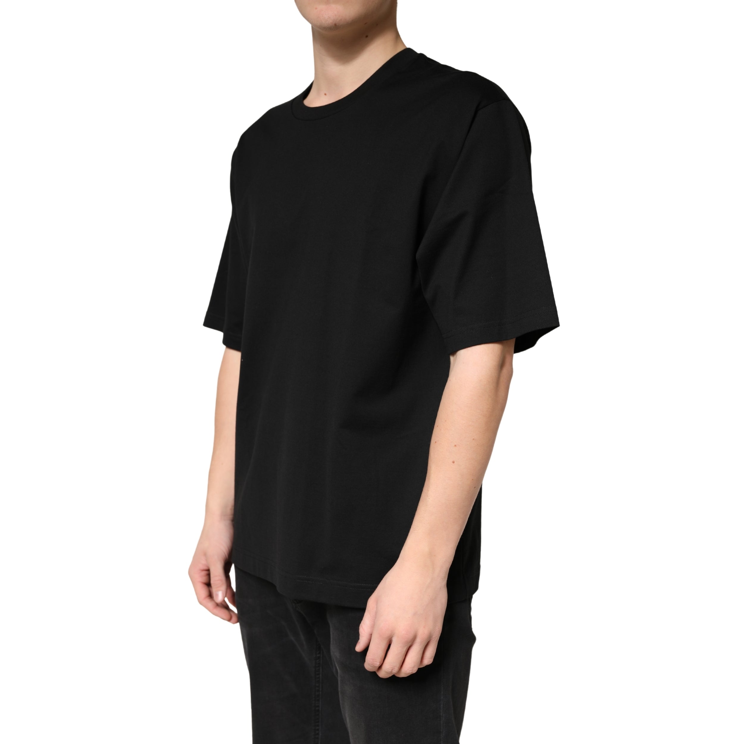 Dolce & Gabbana Black Cotton Crewneck Short Sleeve T-Shirt Dolce & Gabbana