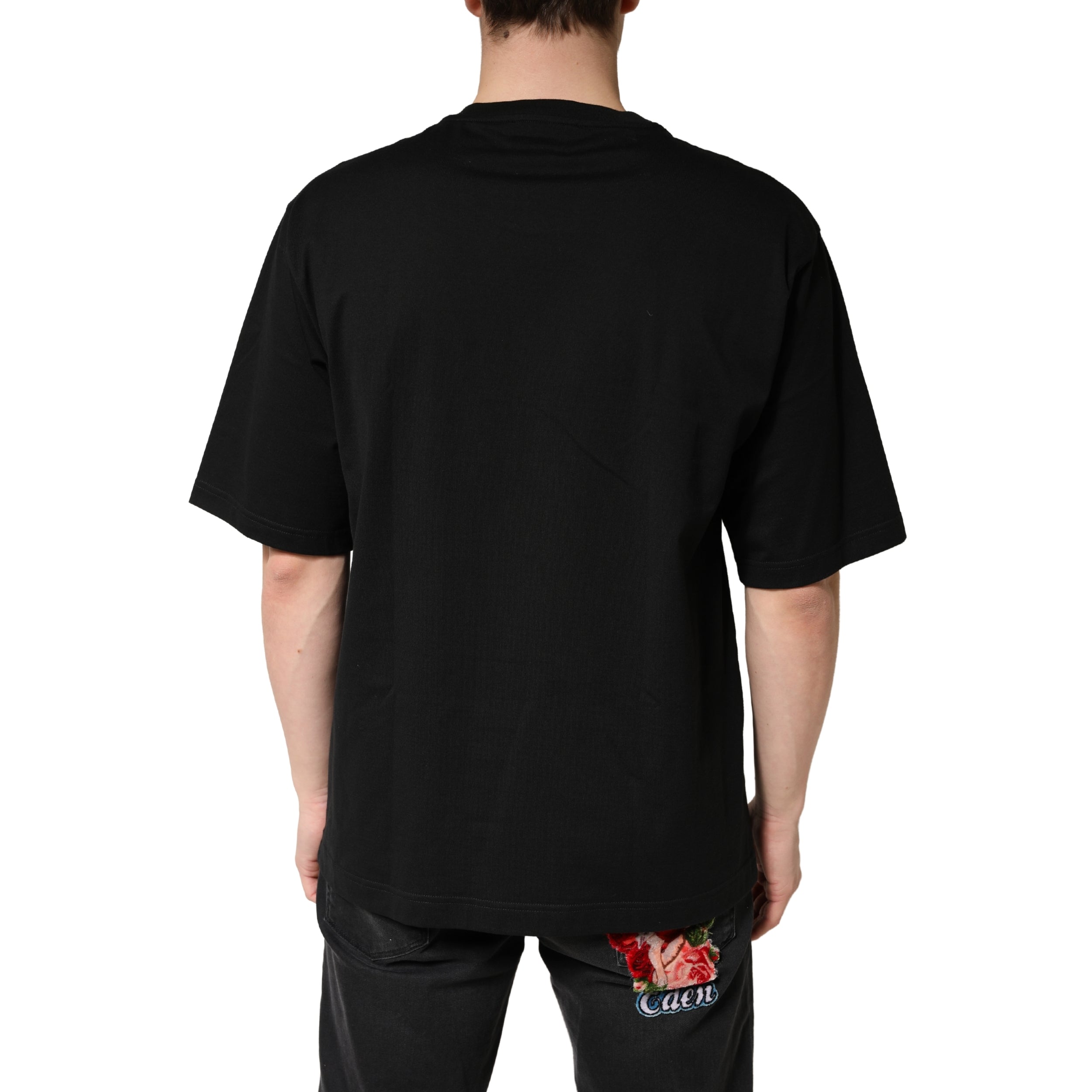 Dolce & Gabbana Black Cotton Crewneck Short Sleeve T-Shirt Dolce & Gabbana