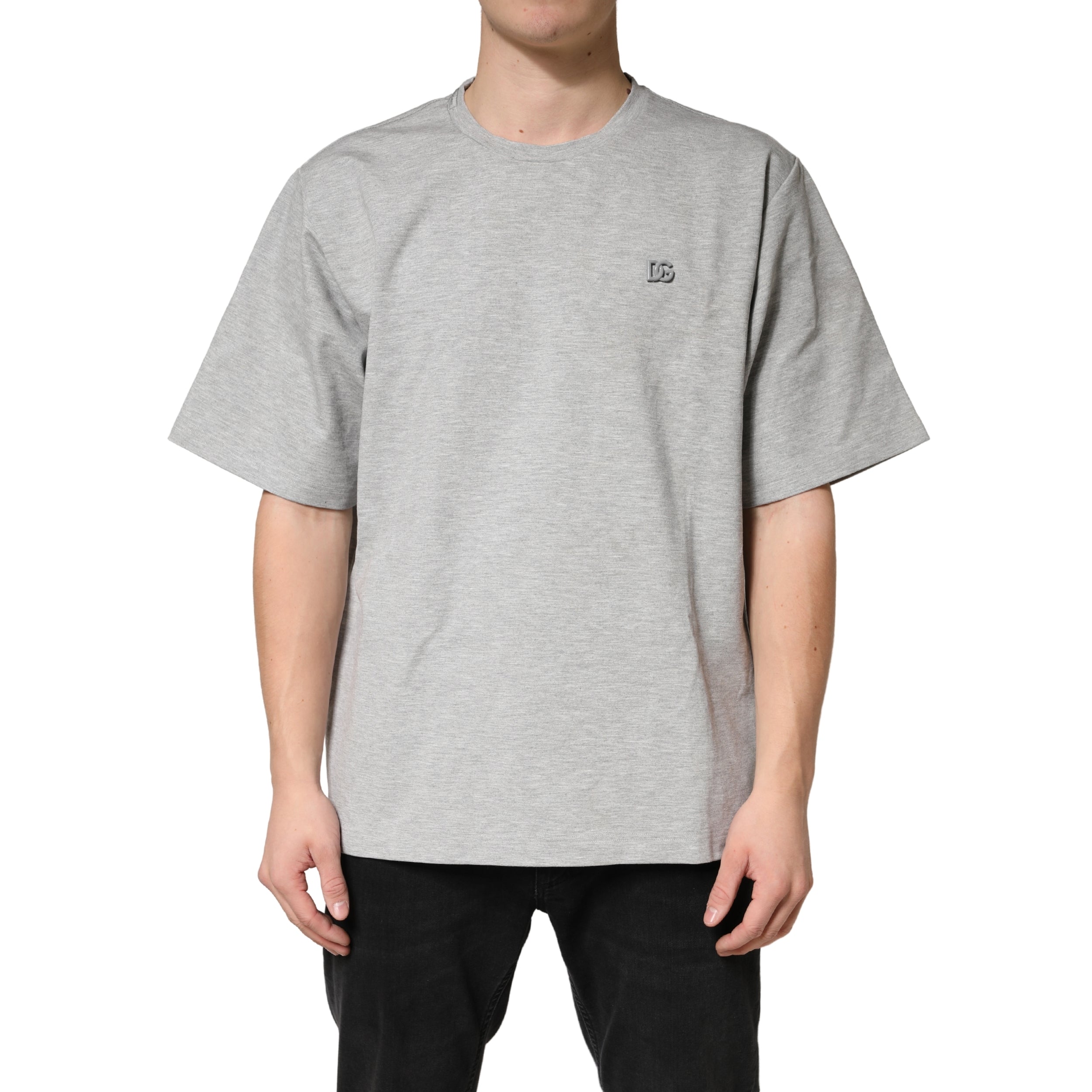 Dolce & Gabbana Grey Cotton Crewneck Short Sleeve T-Shirt Dolce & Gabbana