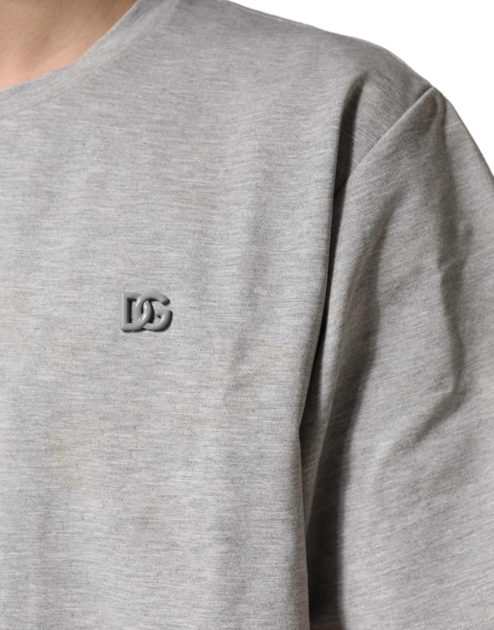 Dolce & Gabbana Grey Cotton Crewneck Short Sleeve T-Shirt Dolce & Gabbana
