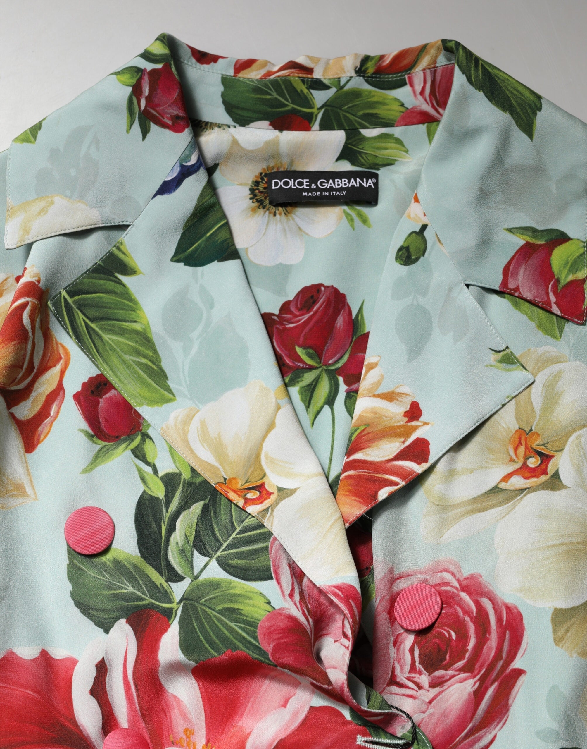 Dolce & Gabbana Green Floral Silk Wrap Midi Long Sleeve Dress Dolce & Gabbana