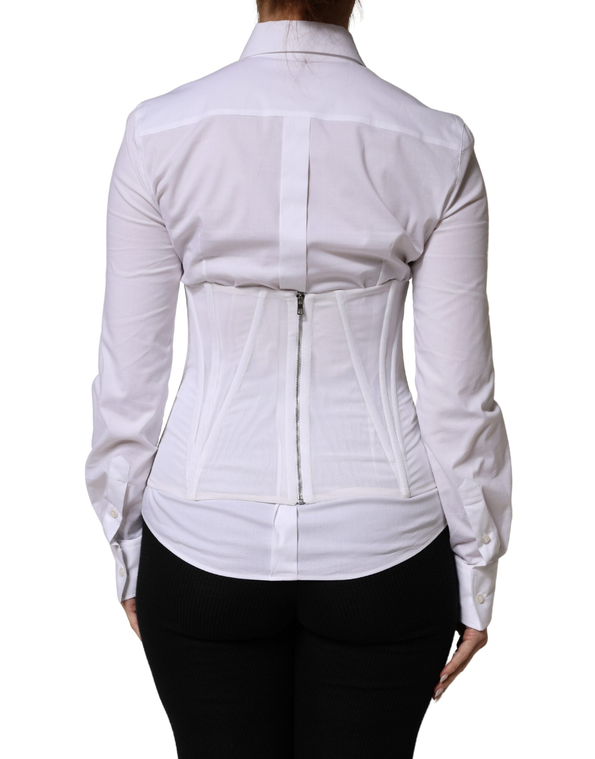 Dolce & Gabbana White Polyamide Waist Cincher Bustier Corset Top Dolce & Gabbana