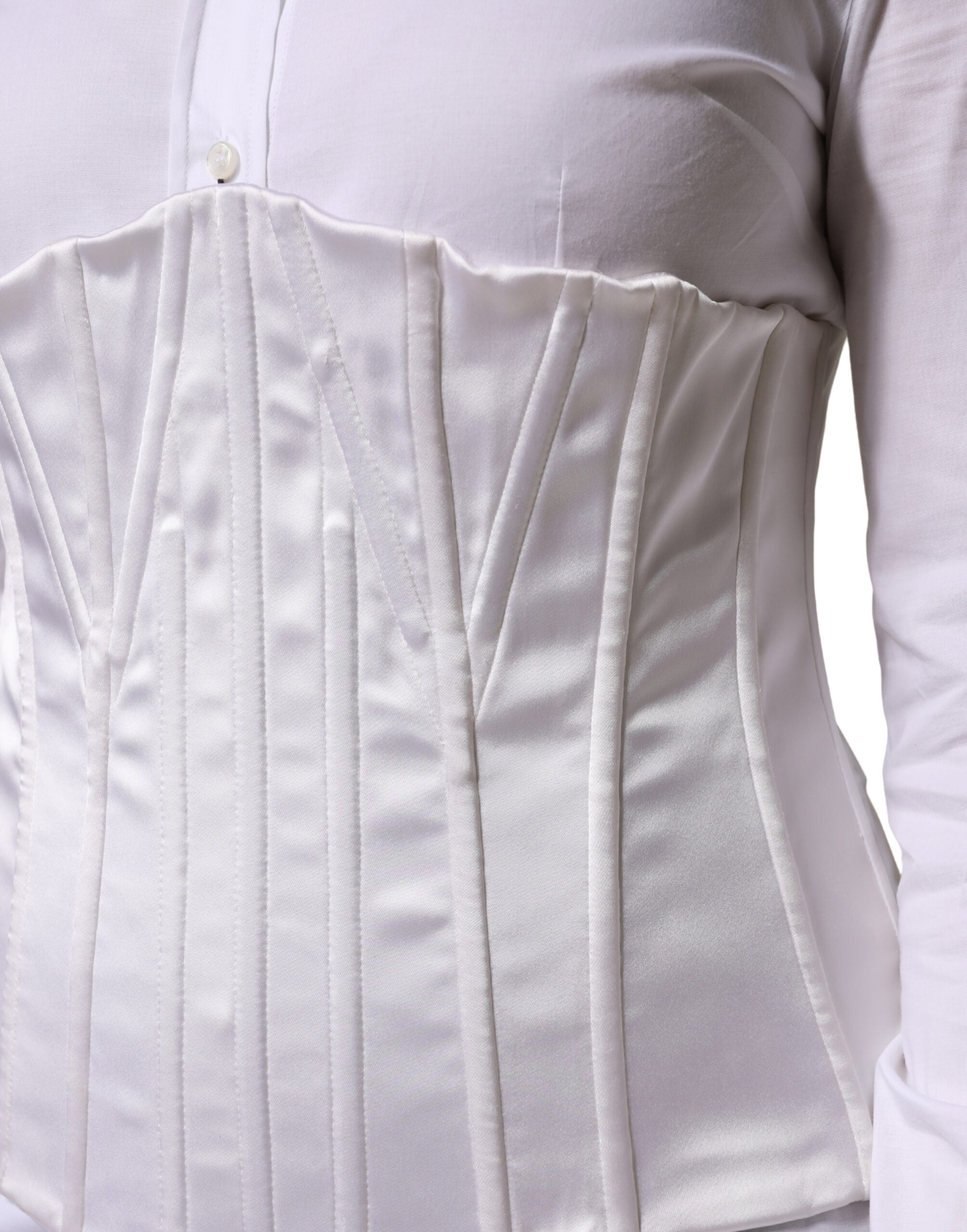 Dolce & Gabbana White Polyamide Waist Cincher Bustier Corset Top Dolce & Gabbana