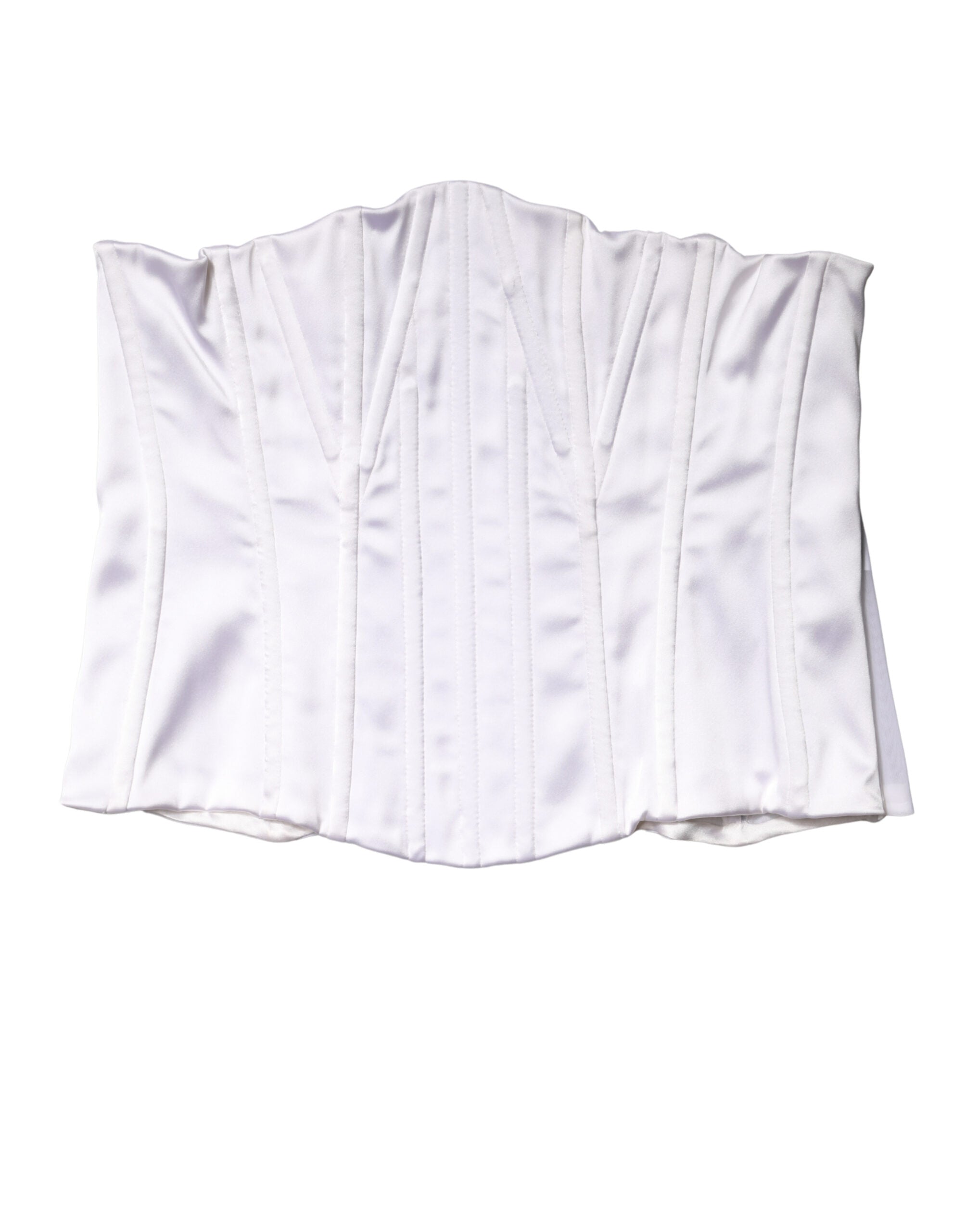 Dolce & Gabbana White Polyamide Waist Cincher Bustier Corset Top Dolce & Gabbana