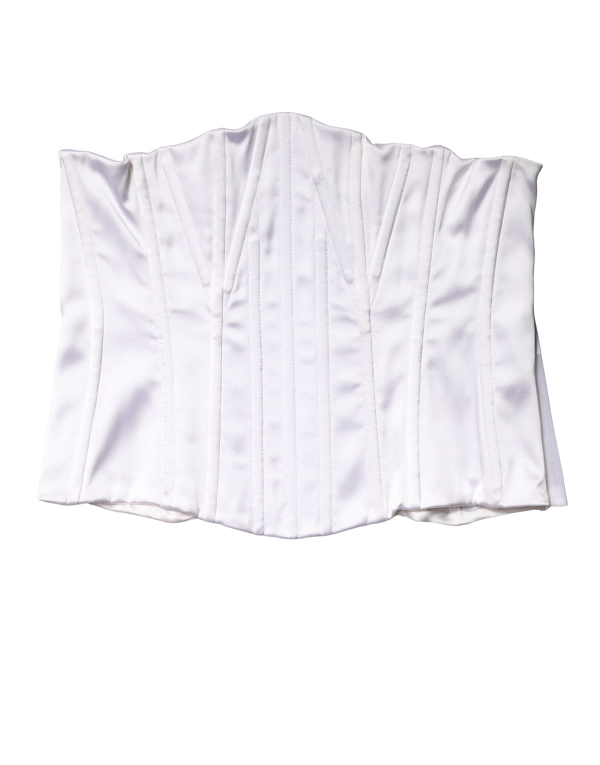 Dolce & Gabbana White Polyamide Waist Cincher Bustier Corset Top