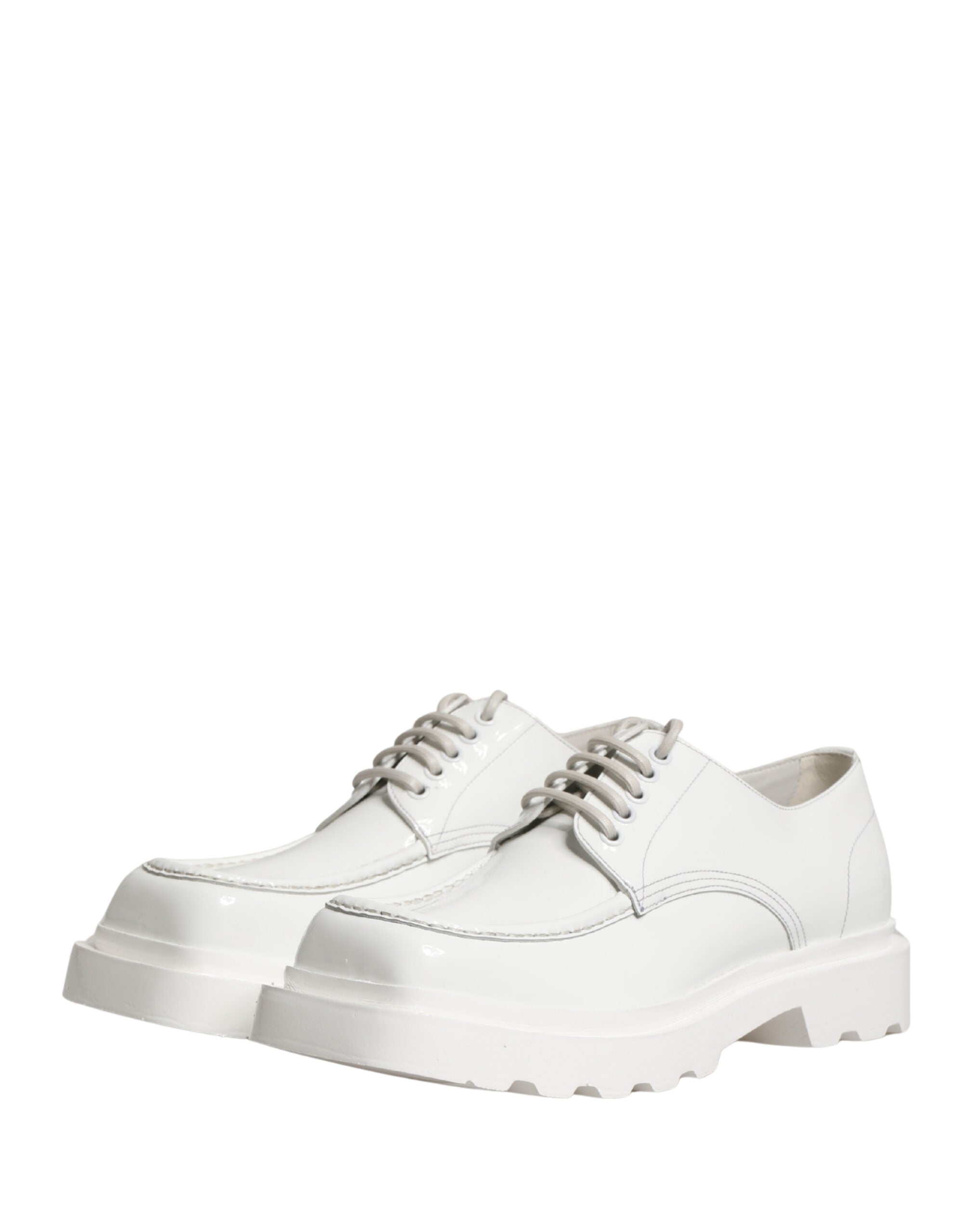 Dolce & Gabbana White Leather Chunky Sole Derby Shoes Dolce & Gabbana