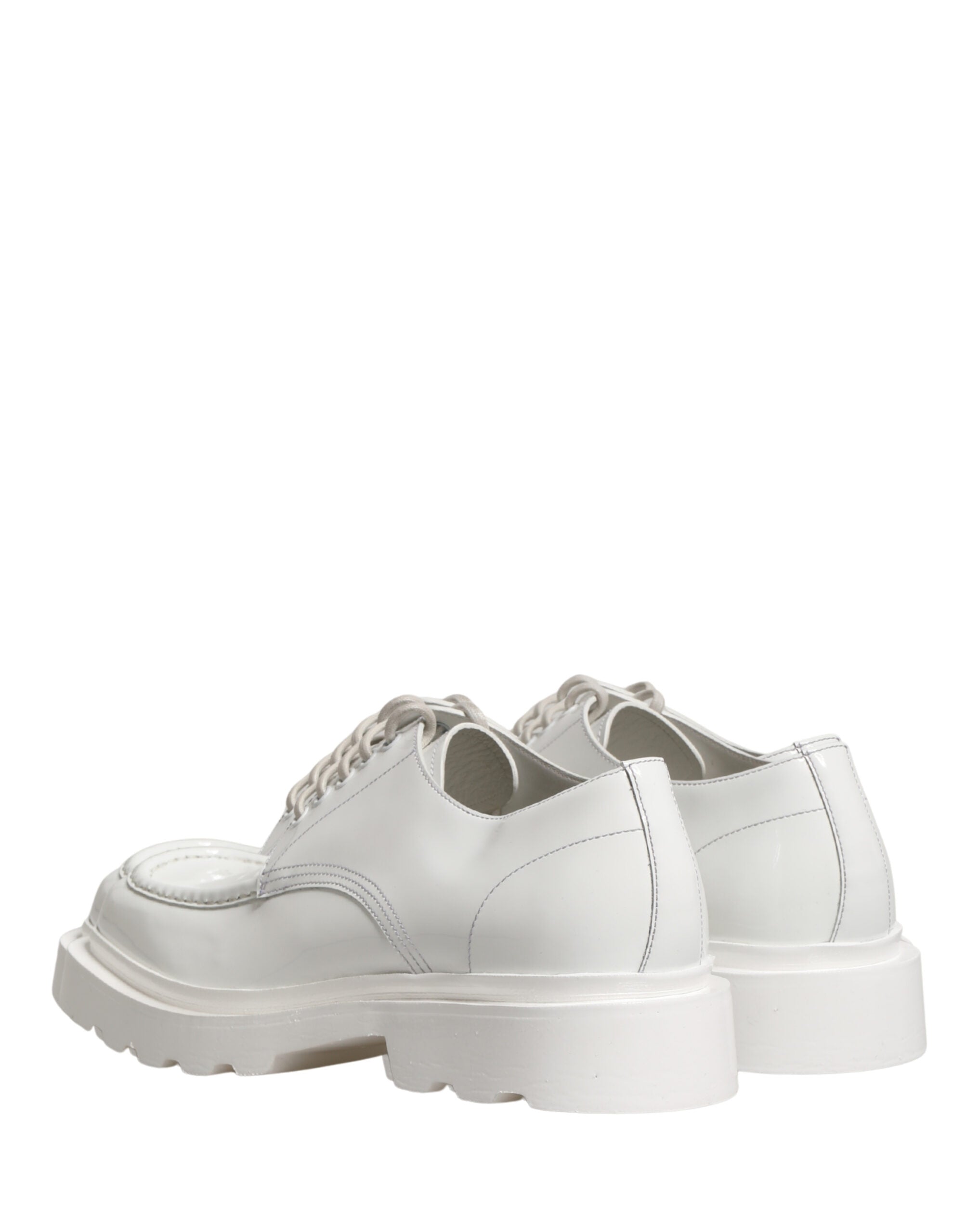 Dolce & Gabbana White Leather Chunky Sole Derby Shoes Dolce & Gabbana