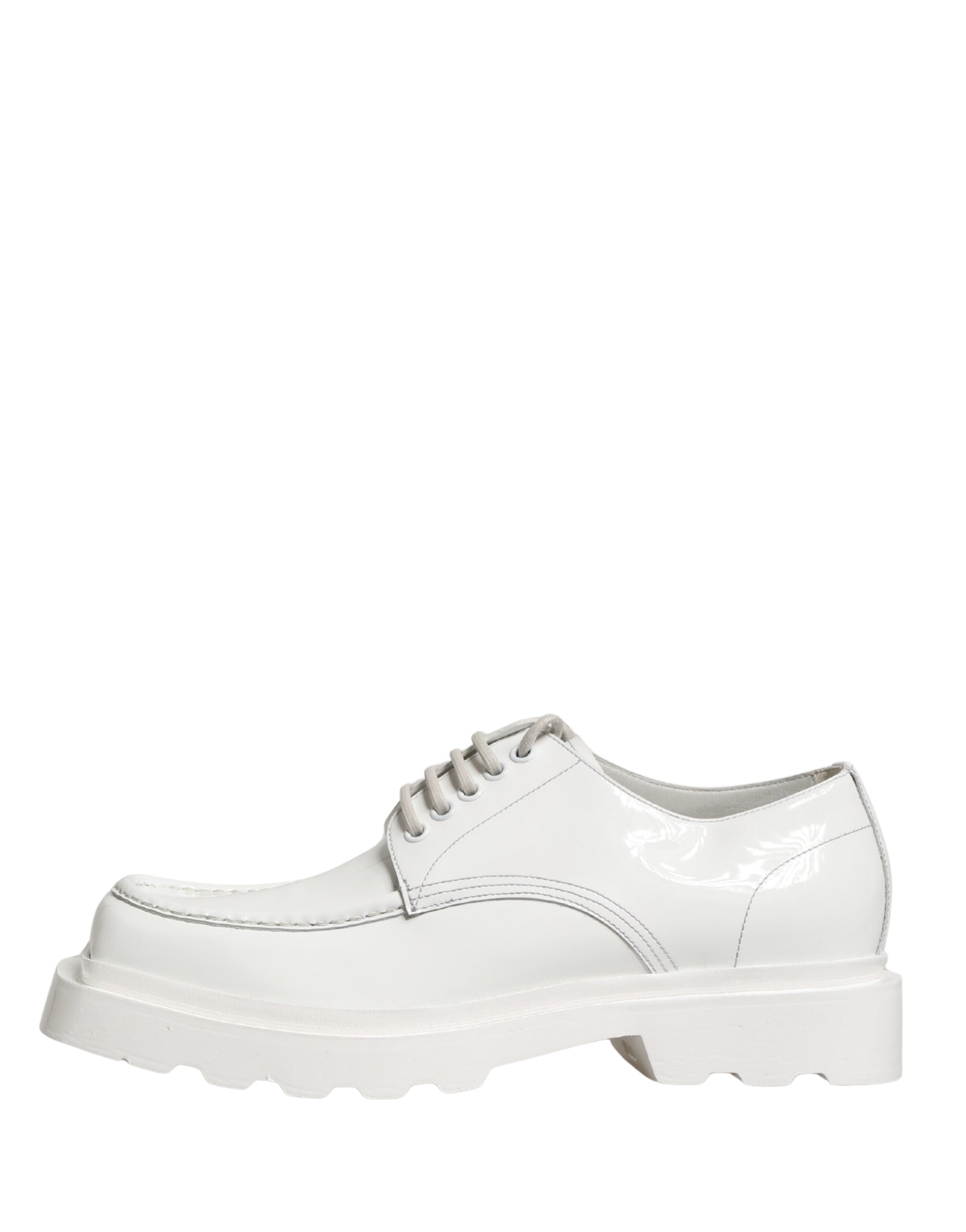 Dolce & Gabbana White Leather Chunky Sole Derby Shoes Dolce & Gabbana