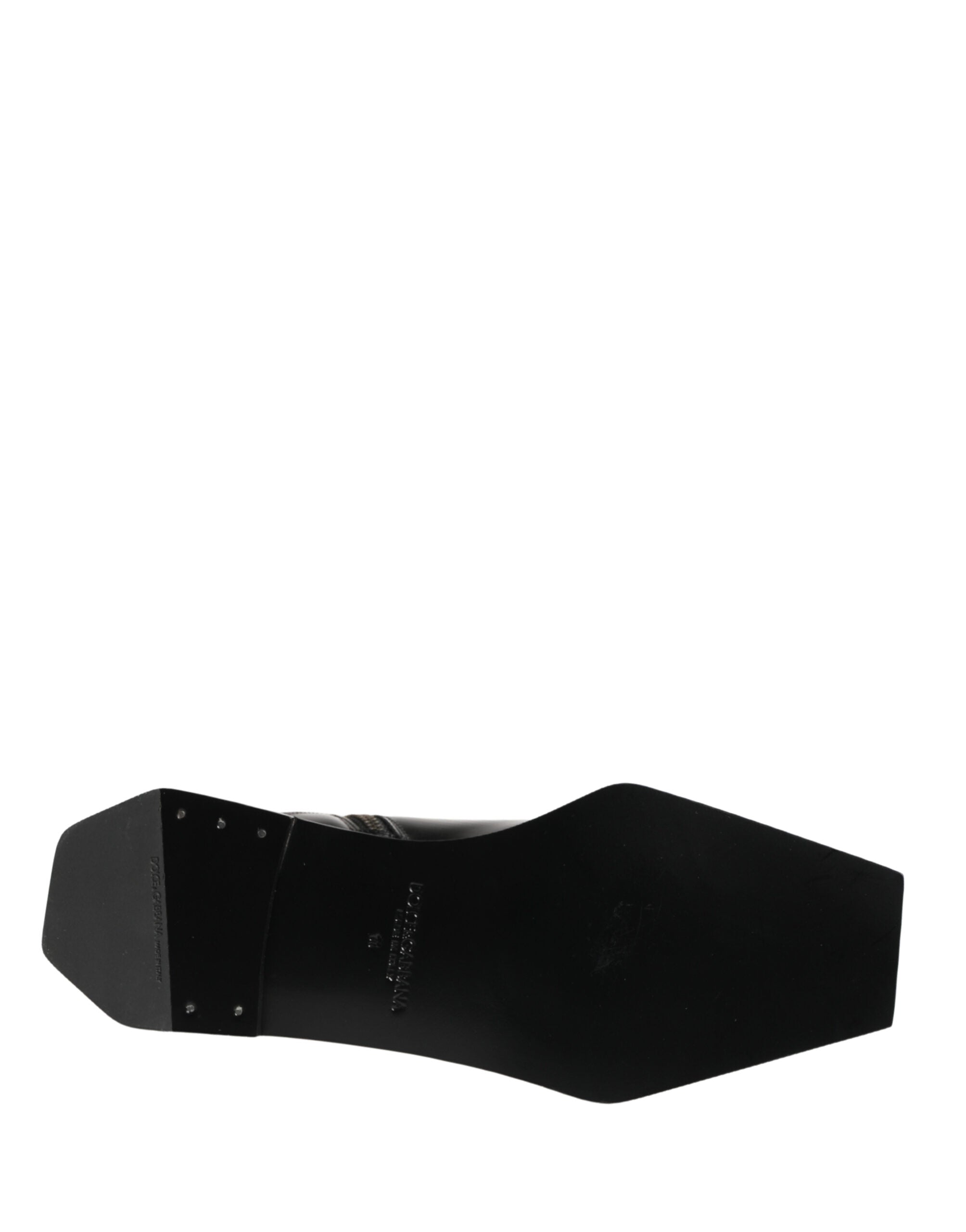 Dolce & Gabbana Black Leather Zip Closure Ankle Boots Shoes Dolce & Gabbana