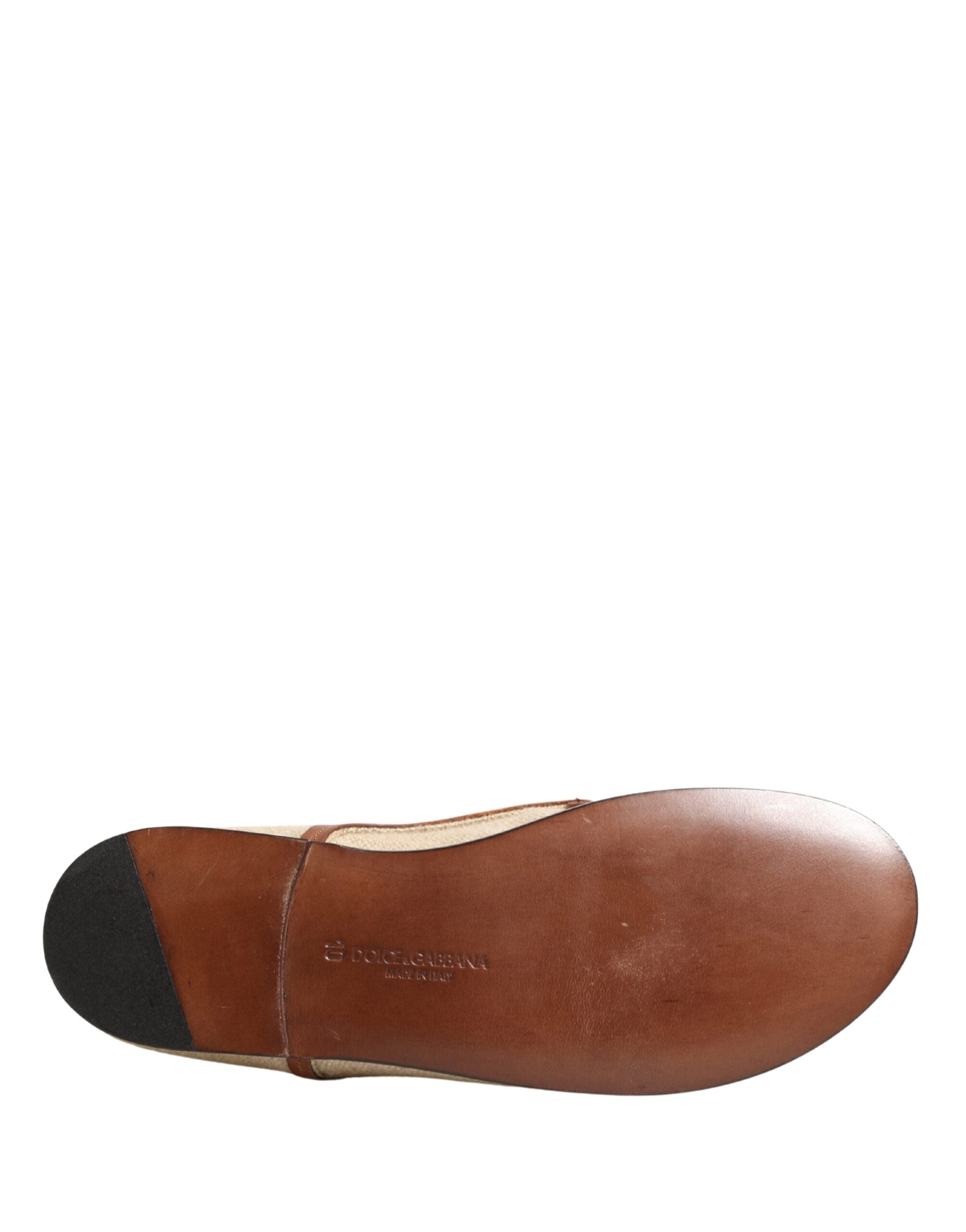 Dolce & Gabbana Beige Canvas Lace-Up Men Dress Derby Shoes Dolce & Gabbana
