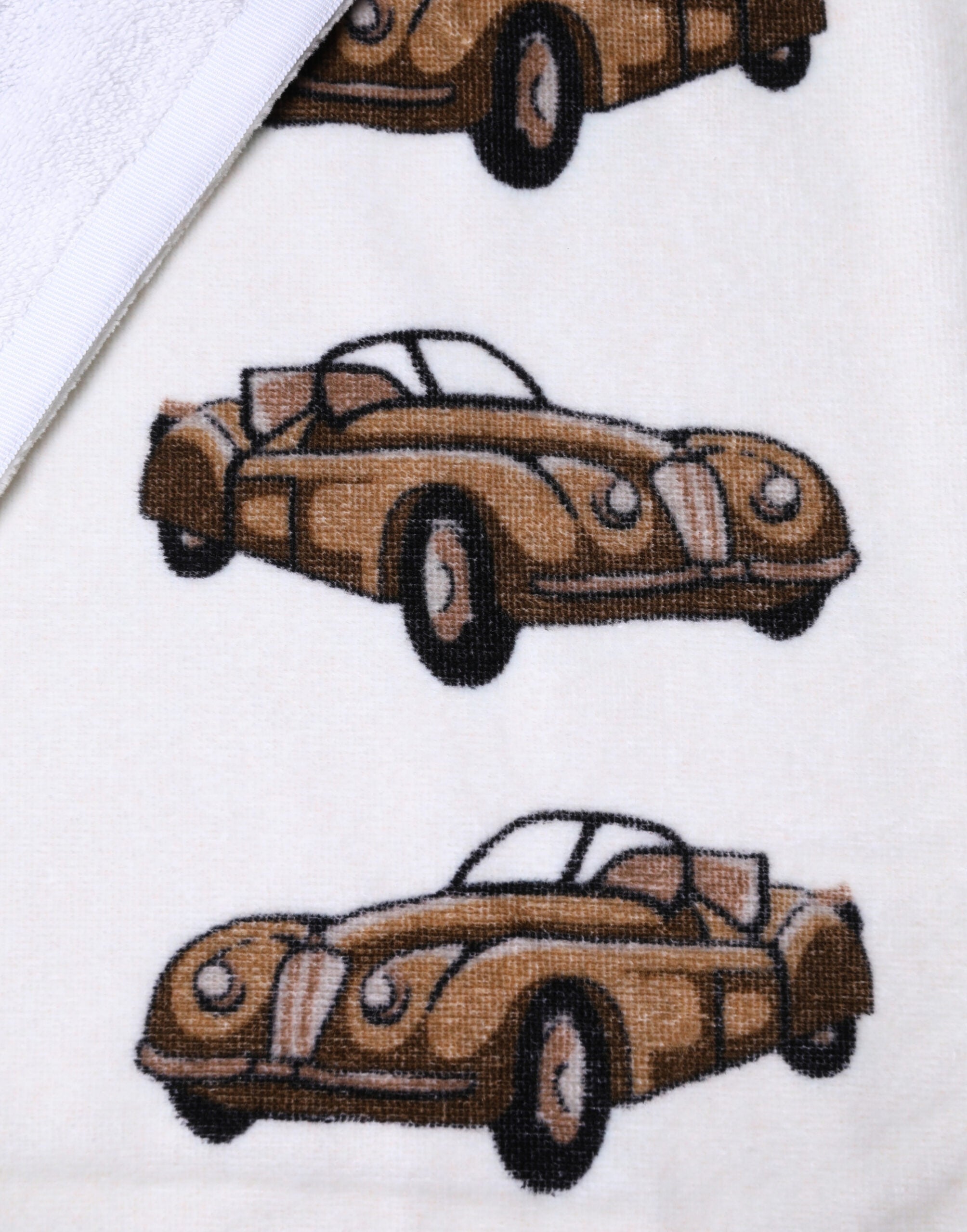 Dolce & Gabbana Towel White Cotton Car Graphic Print 115cm x 180cm Beach Dolce & Gabbana