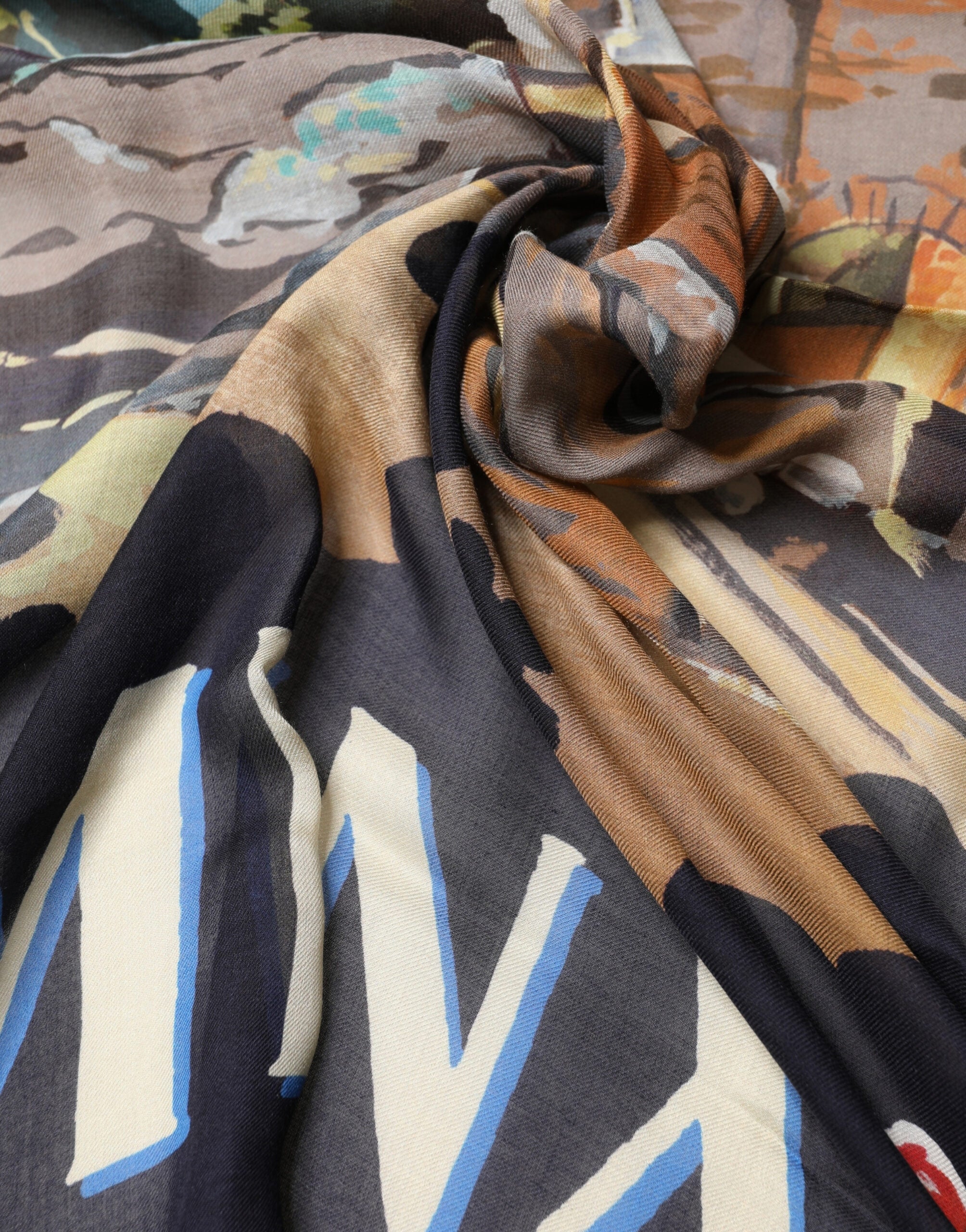 Dolce & Gabbana Multicolor Taormina Modal Shawl 130cm x 130cm  Men Scarf Dolce & Gabbana