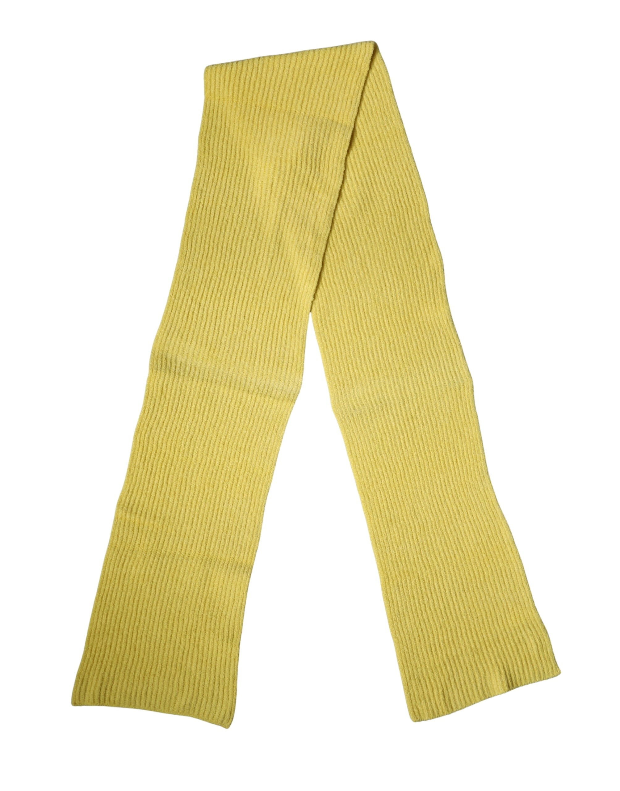 Dolce & Gabbana Yellow Cotton Knitted Neck Foulard 270cm x 31cm  Men Scarf Dolce & Gabbana