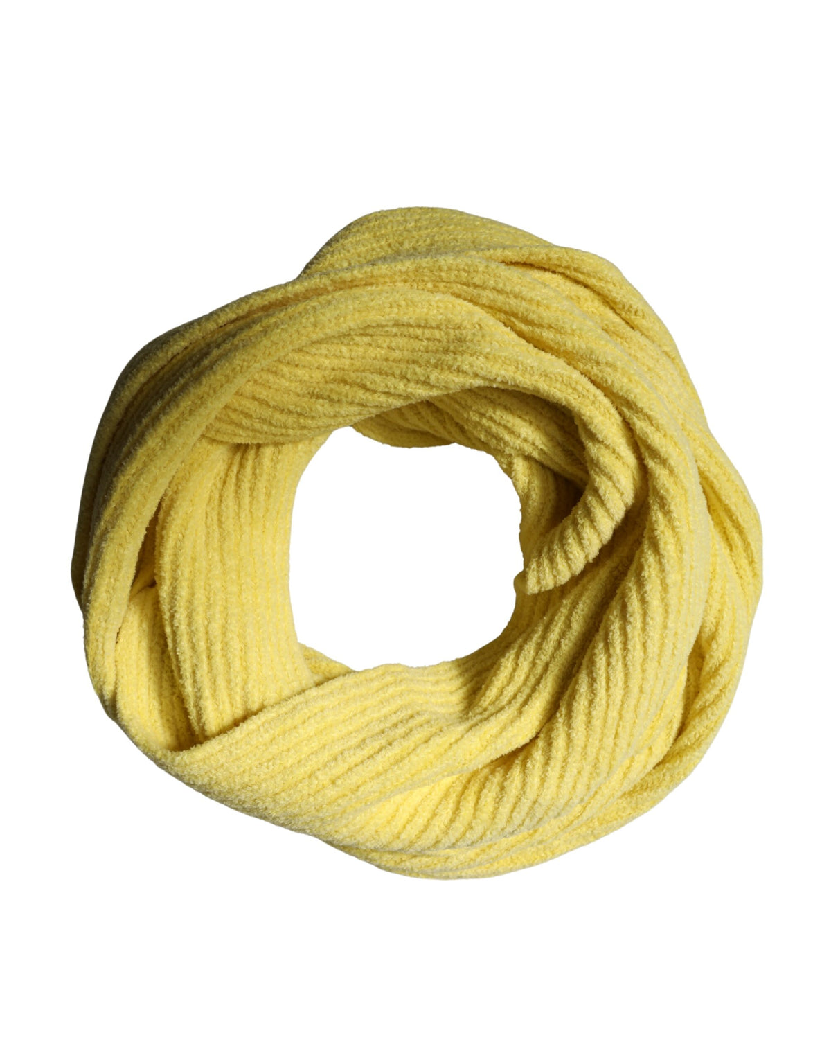 Dolce & Gabbana Yellow Cotton Knitted Neck Foulard 270cm x 31cm  Men Scarf