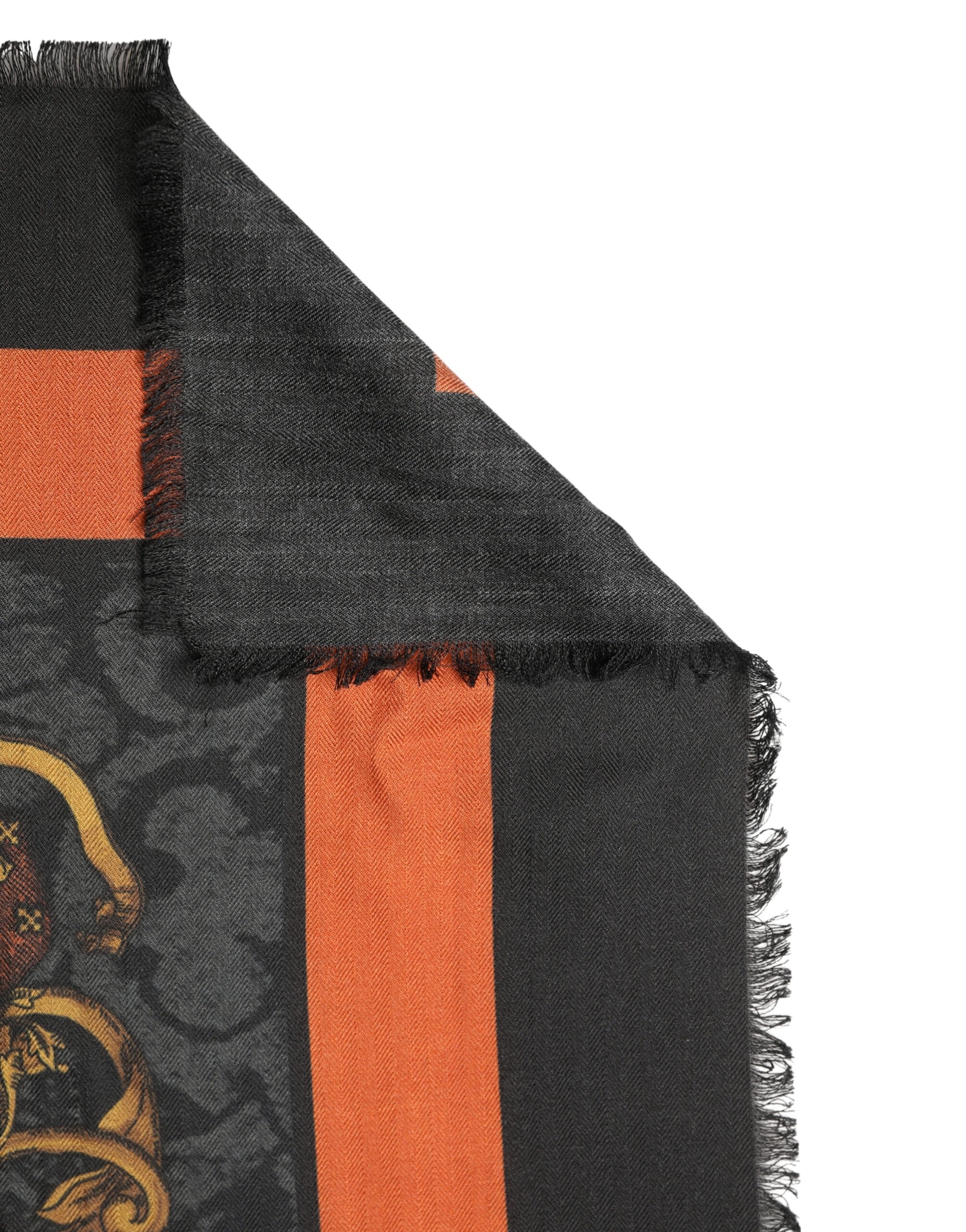 Dolce & Gabbana Multicolor Crest Print Cashmere 272cm x 132cm Men Scarf Dolce & Gabbana