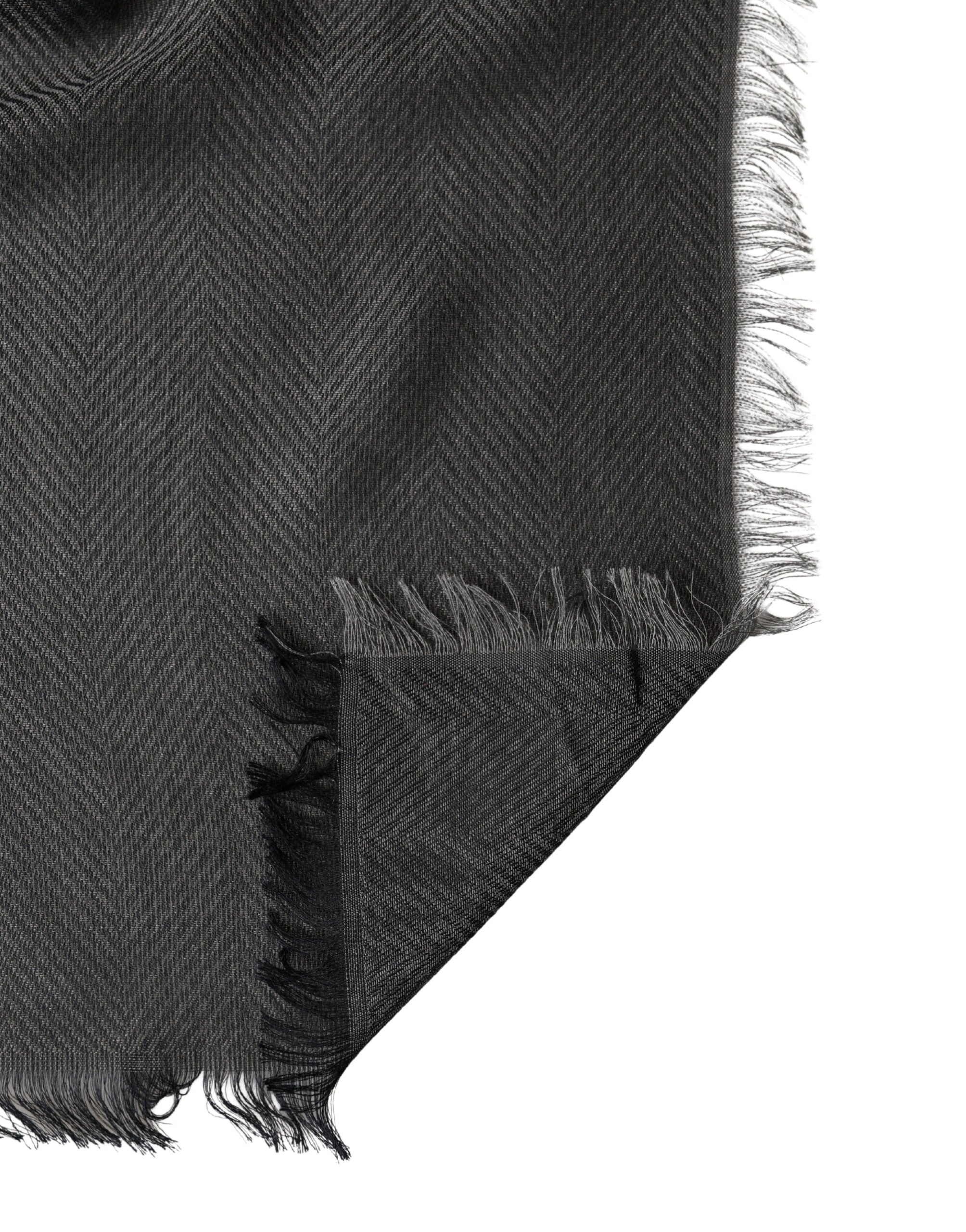Dolce & Gabbana Black Modal Warmer Shawl Fringes 140cm x 134cm Men Scarf Dolce & Gabbana