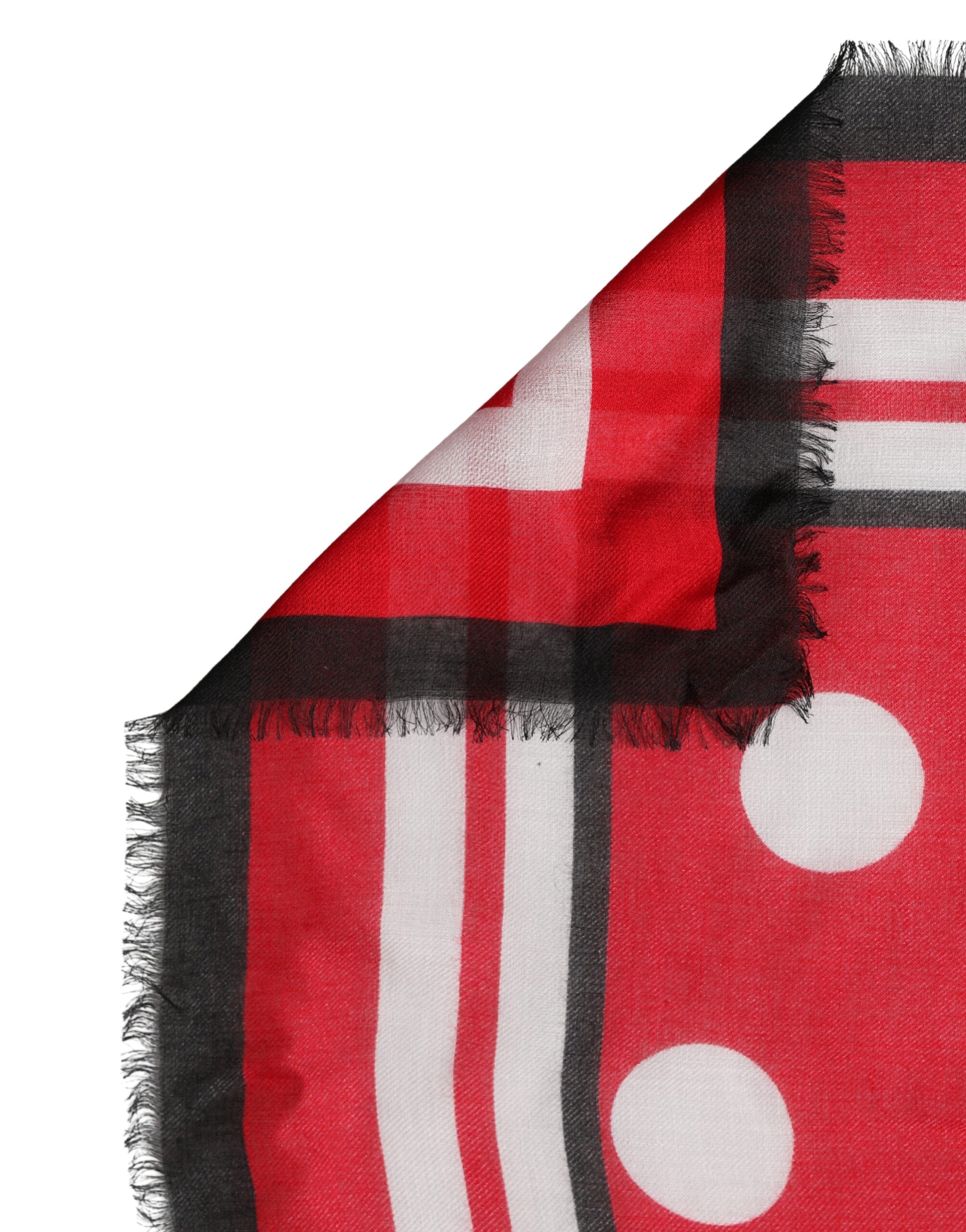 Dolce & Gabbana Red Polka Dot Print Square Stole 130cm x 130cm Scarf Dolce & Gabbana