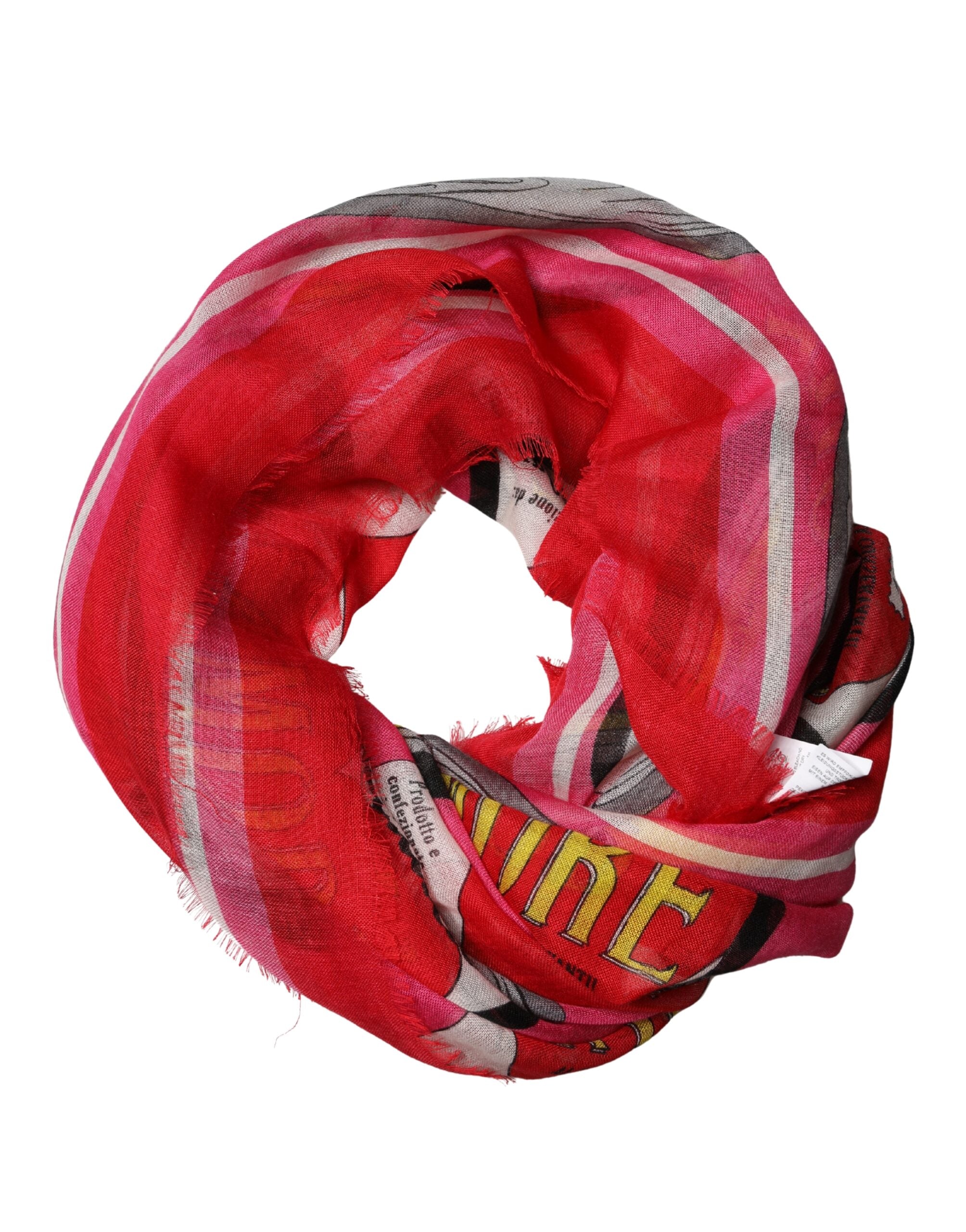 Dolce & Gabbana Pink DG Amore Print Neck Square Shawl 140cm x 140cm Scarf Dolce & Gabbana