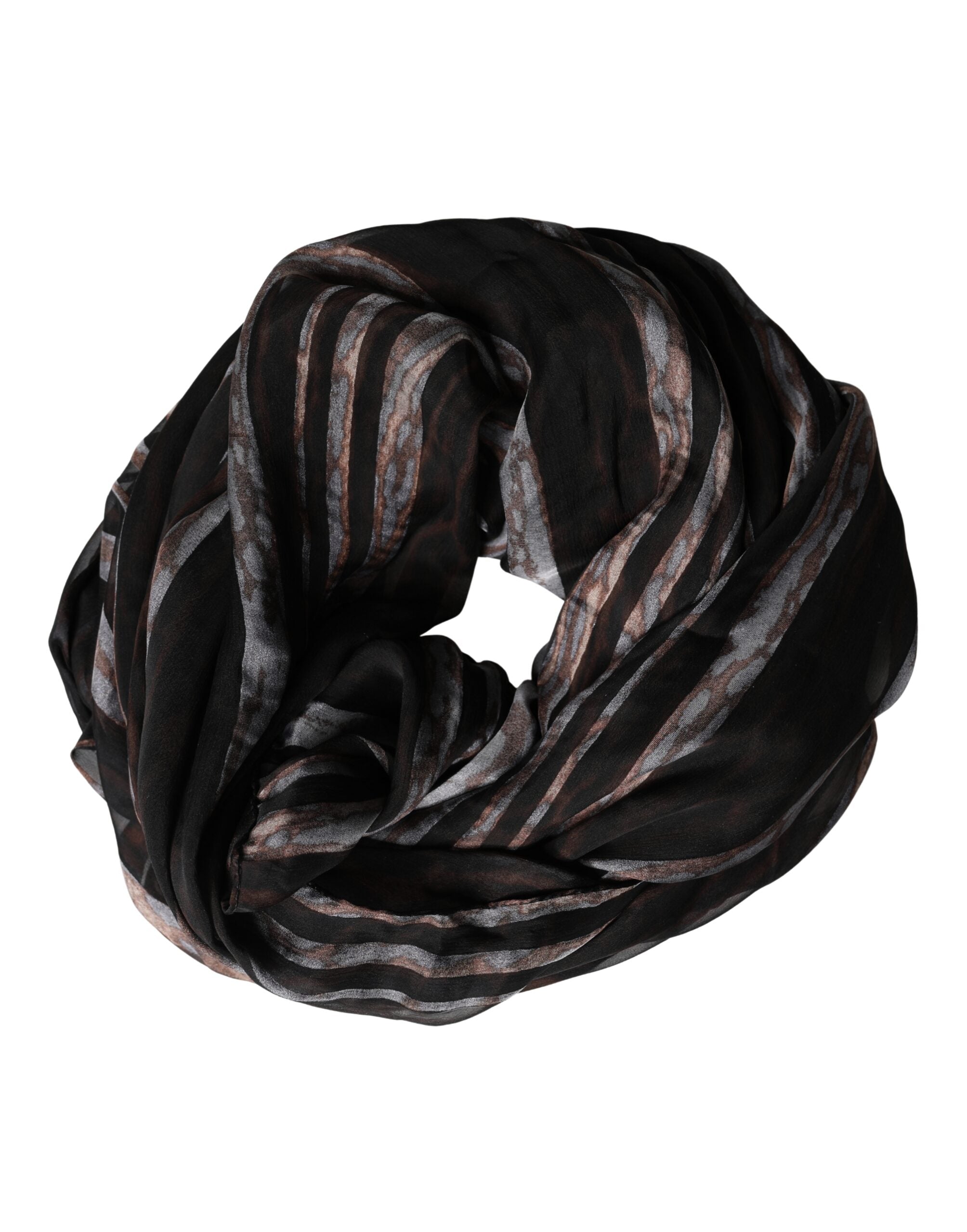 Dolce & Gabbana Black Stripes Silk Wrap Shawl Stole 193cm x 131cm Scarf Dolce & Gabbana