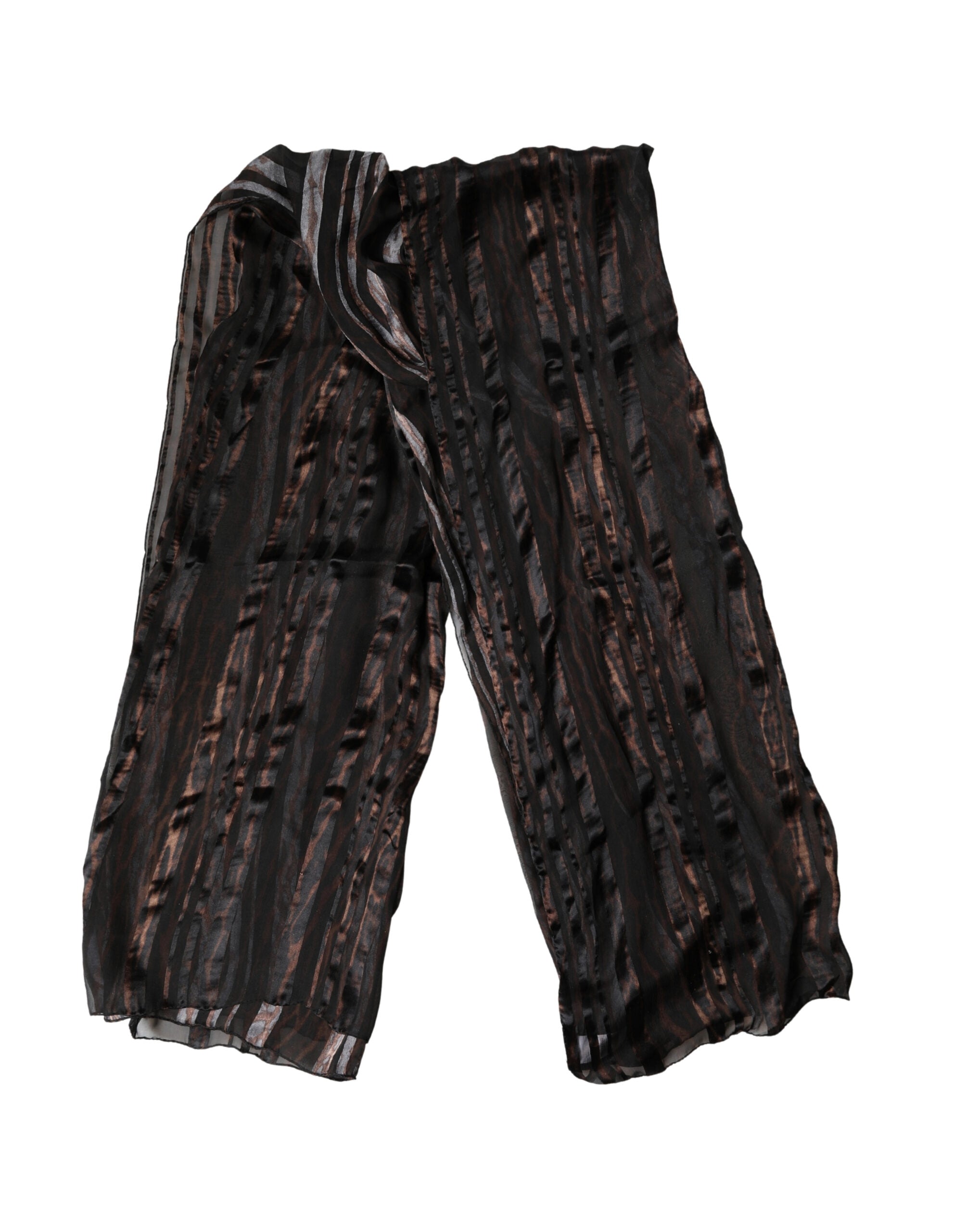 Dolce & Gabbana Black Stripes Silk Wrap Shawl Stole 193cm x 131cm Scarf Dolce & Gabbana