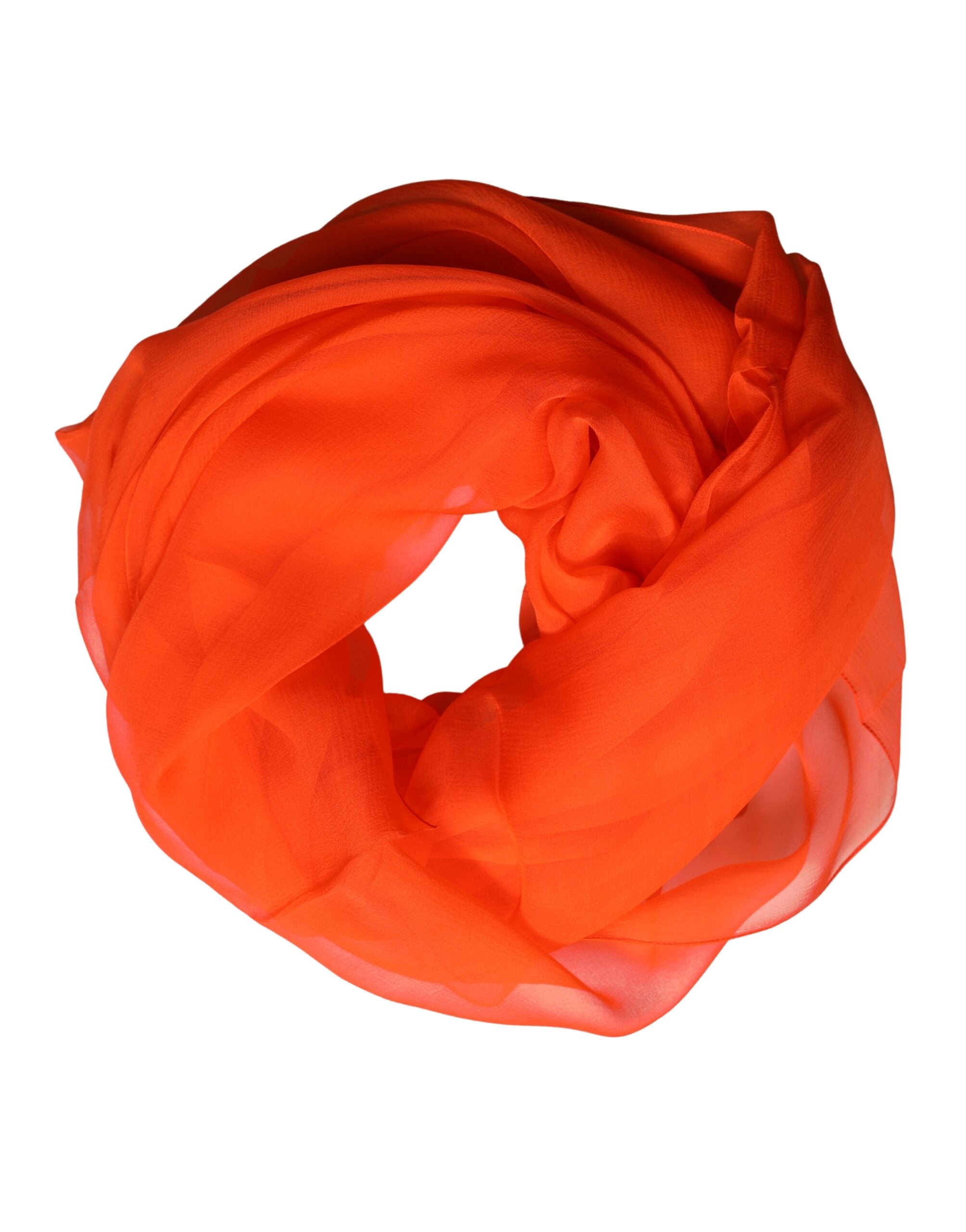 Dolce & Gabbana Bright Red Silk Wrap Shawl Foulard 132cm x 98cm Scarf Dolce & Gabbana