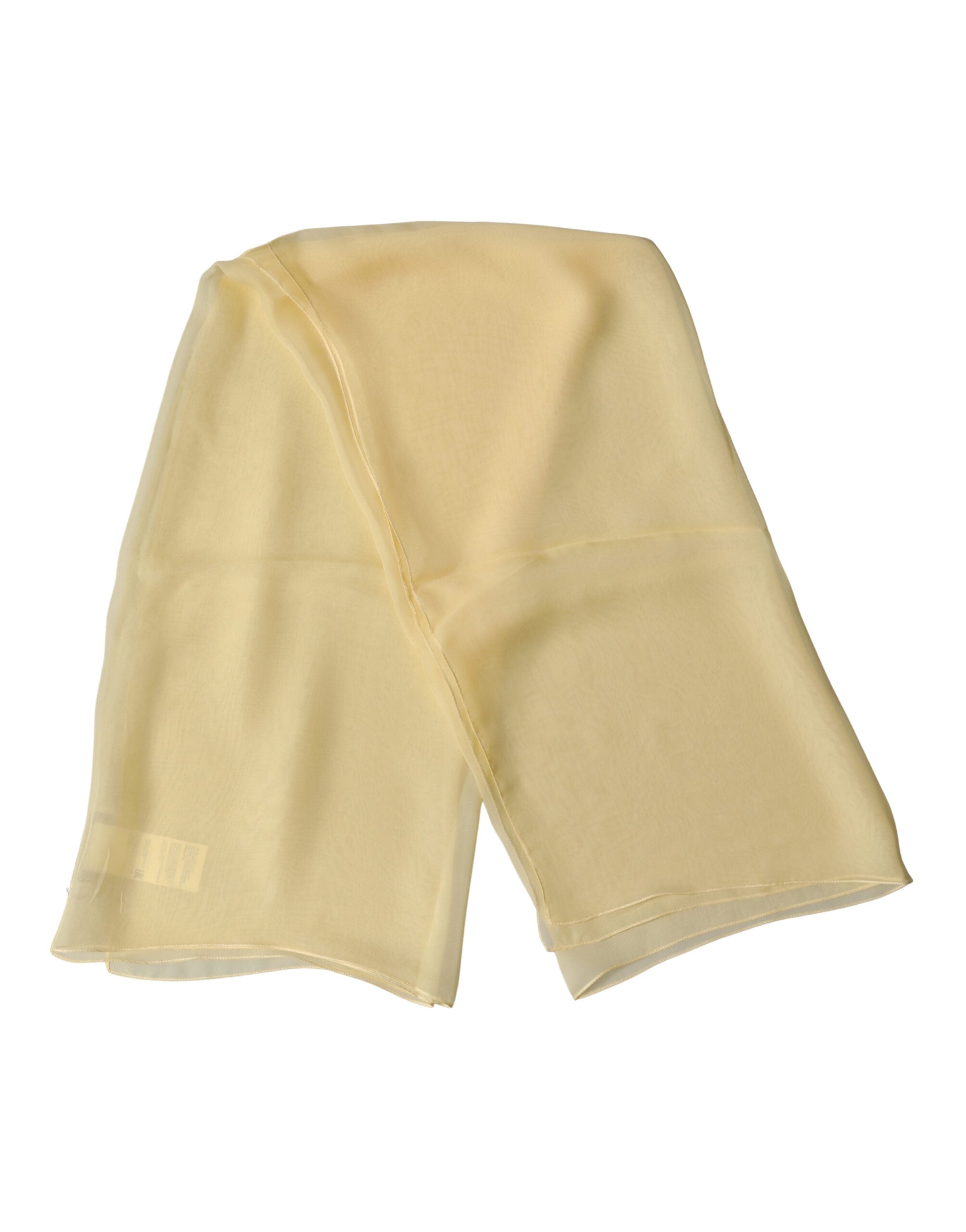 Dolce & Gabbana Light Yellow Silk Wrap Shawl Foulard 100cm x 99cm  Scarf Dolce & Gabbana
