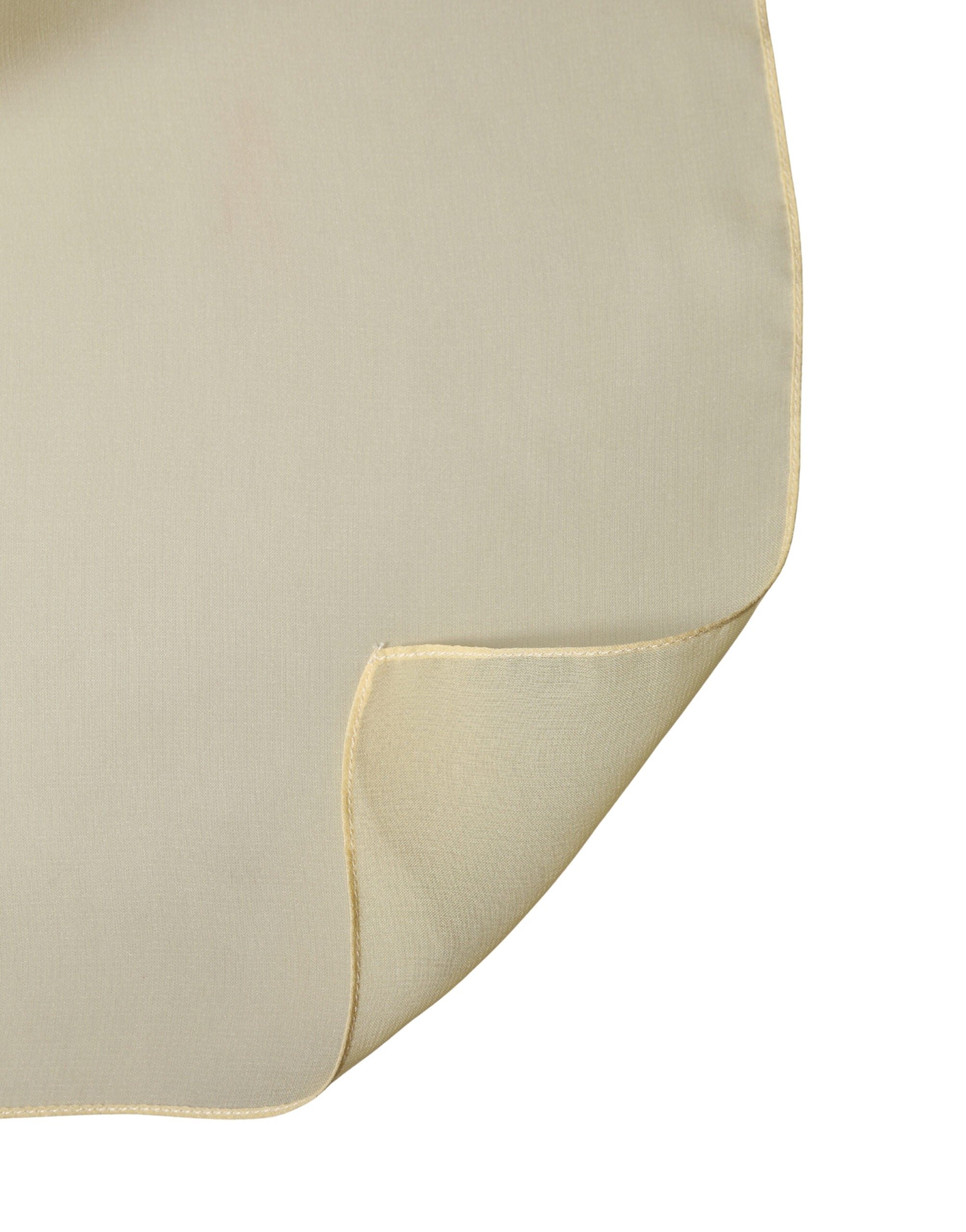 Dolce & Gabbana Light Yellow Silk Wrap Shawl Foulard 100cm x 99cm  Scarf Dolce & Gabbana