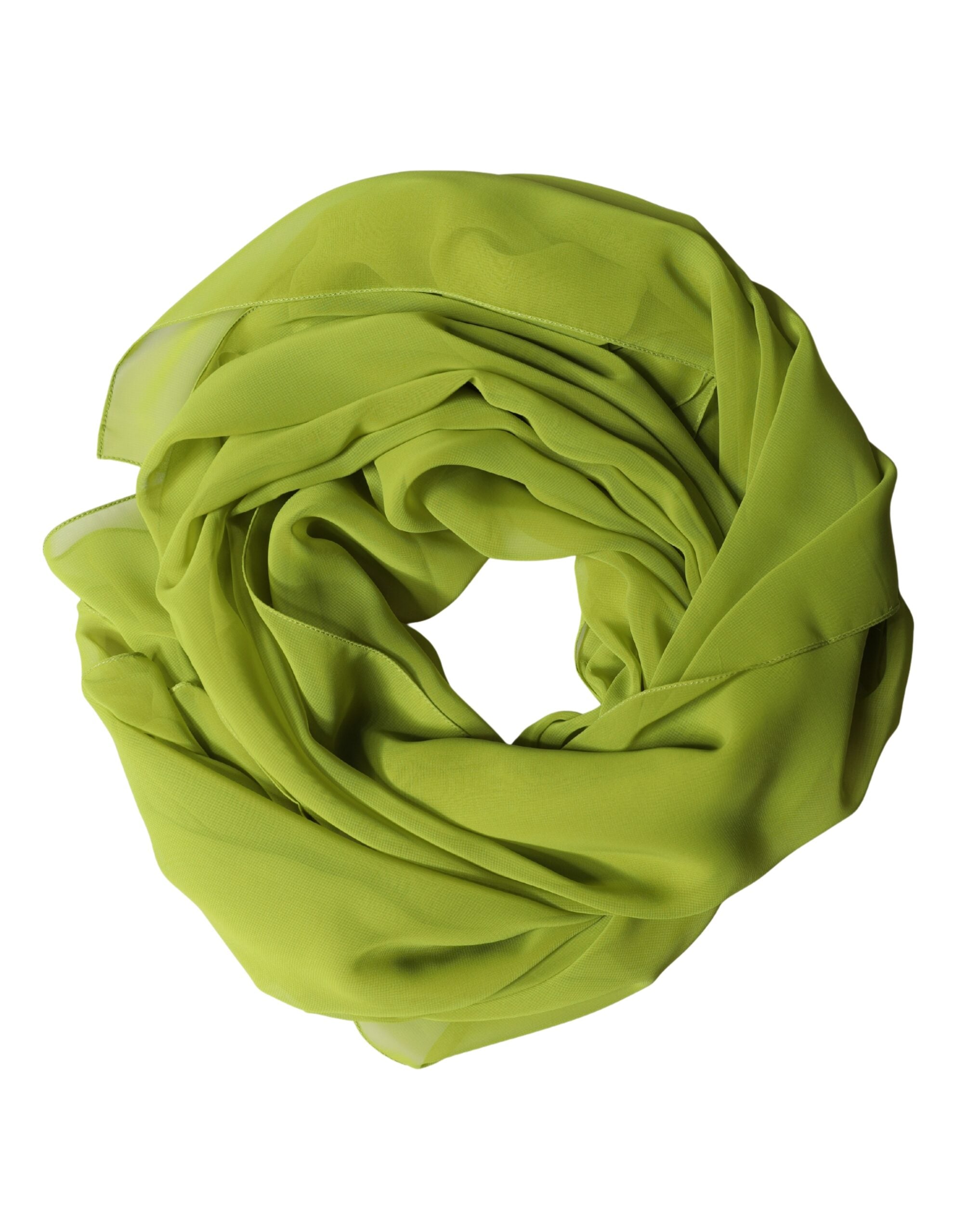 Dolce & Gabbana Yellow Green Neck Wrap Shawl Foulard 131cm x 99.5cm Scarf Dolce & Gabbana