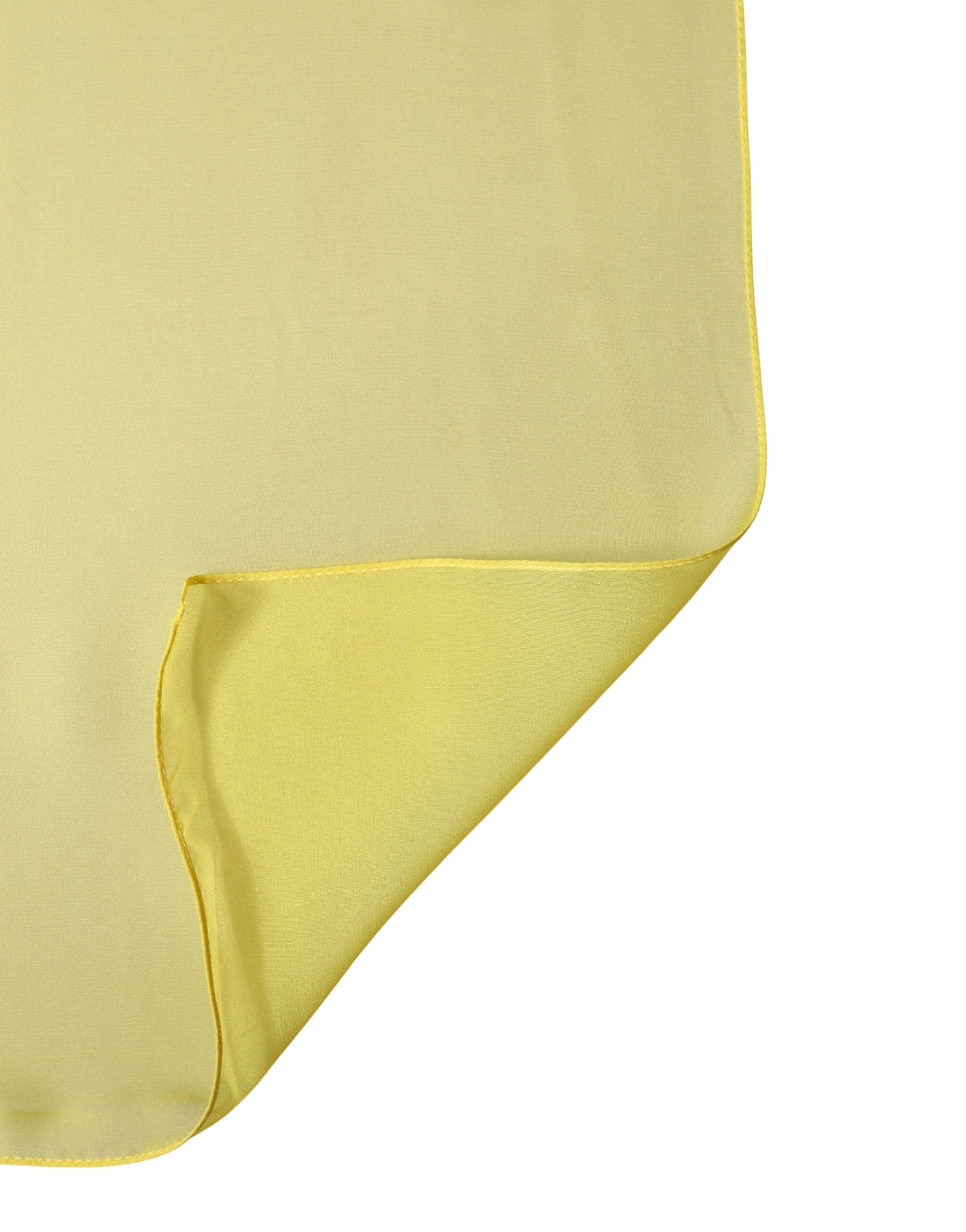 Dolce & Gabbana Yellow Silk Neck Wrap Shawl Foulard 133cm x 130cm Scarf Dolce & Gabbana