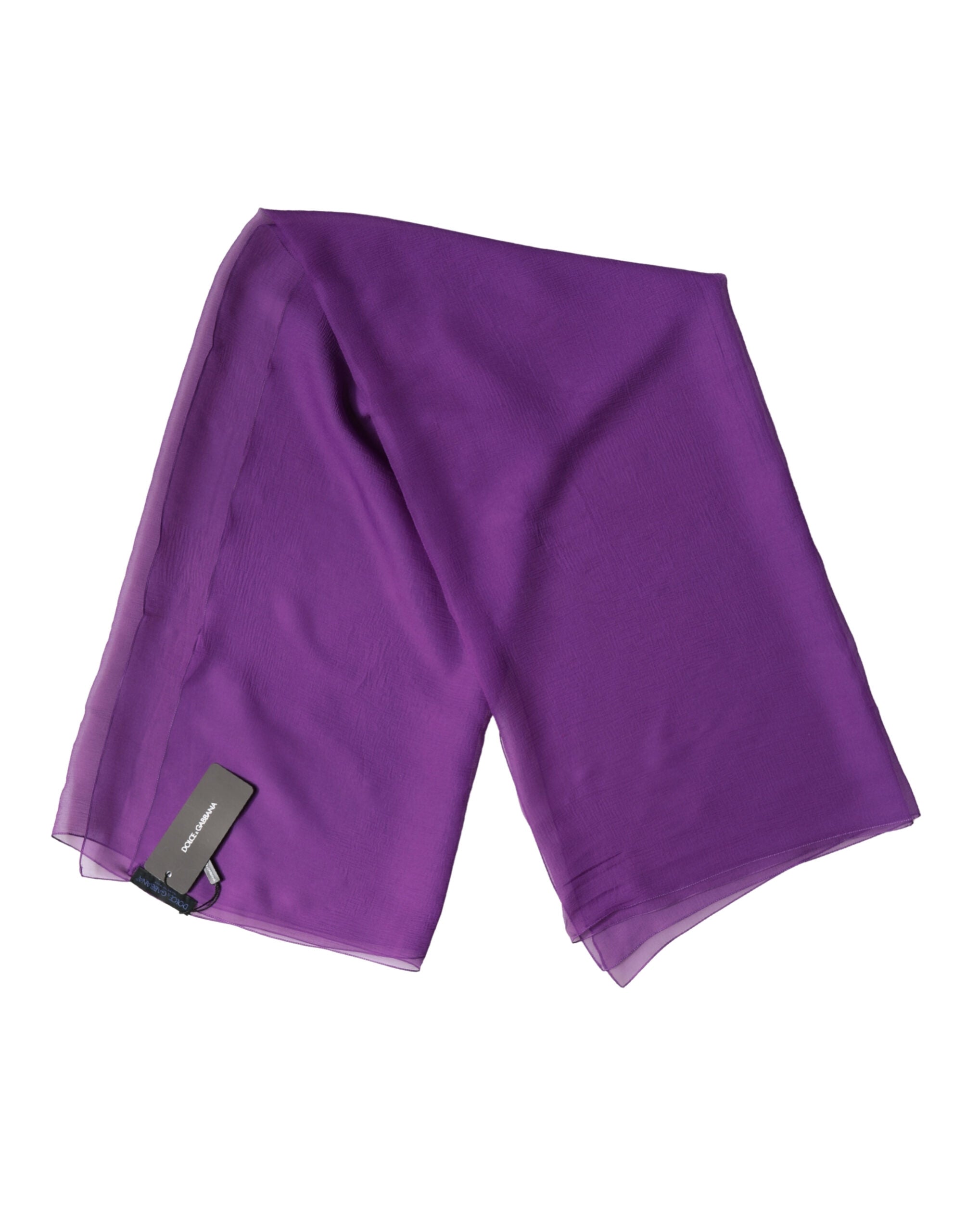 Dolce & Gabbana Purple Silk Neck Wrap Shawl Foulard 134cm x 131cm  Scarf Dolce & Gabbana