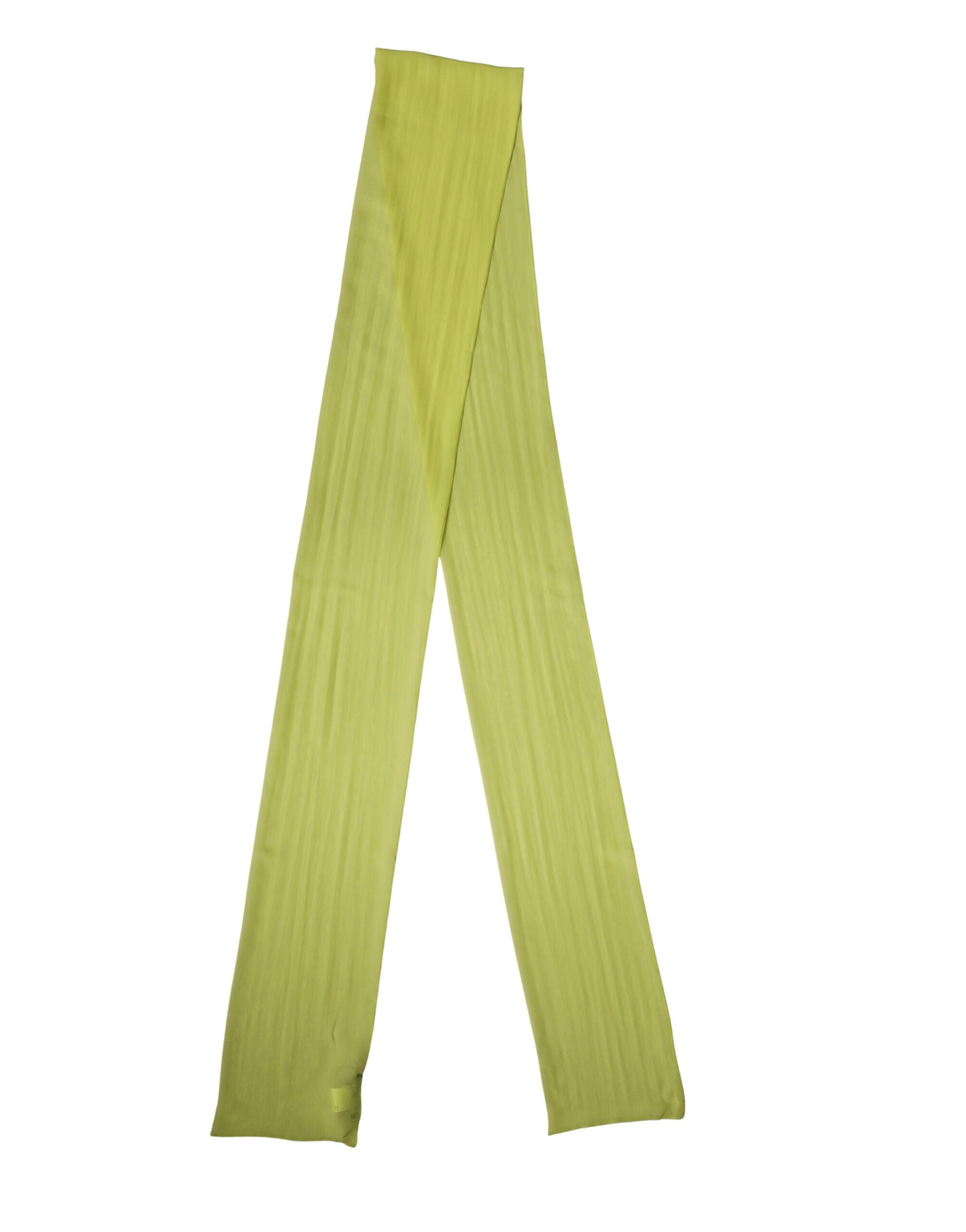 Dolce & Gabbana Yellow Green Silk Sash Foulard Stole 292cm x 19cm Scarf Dolce & Gabbana