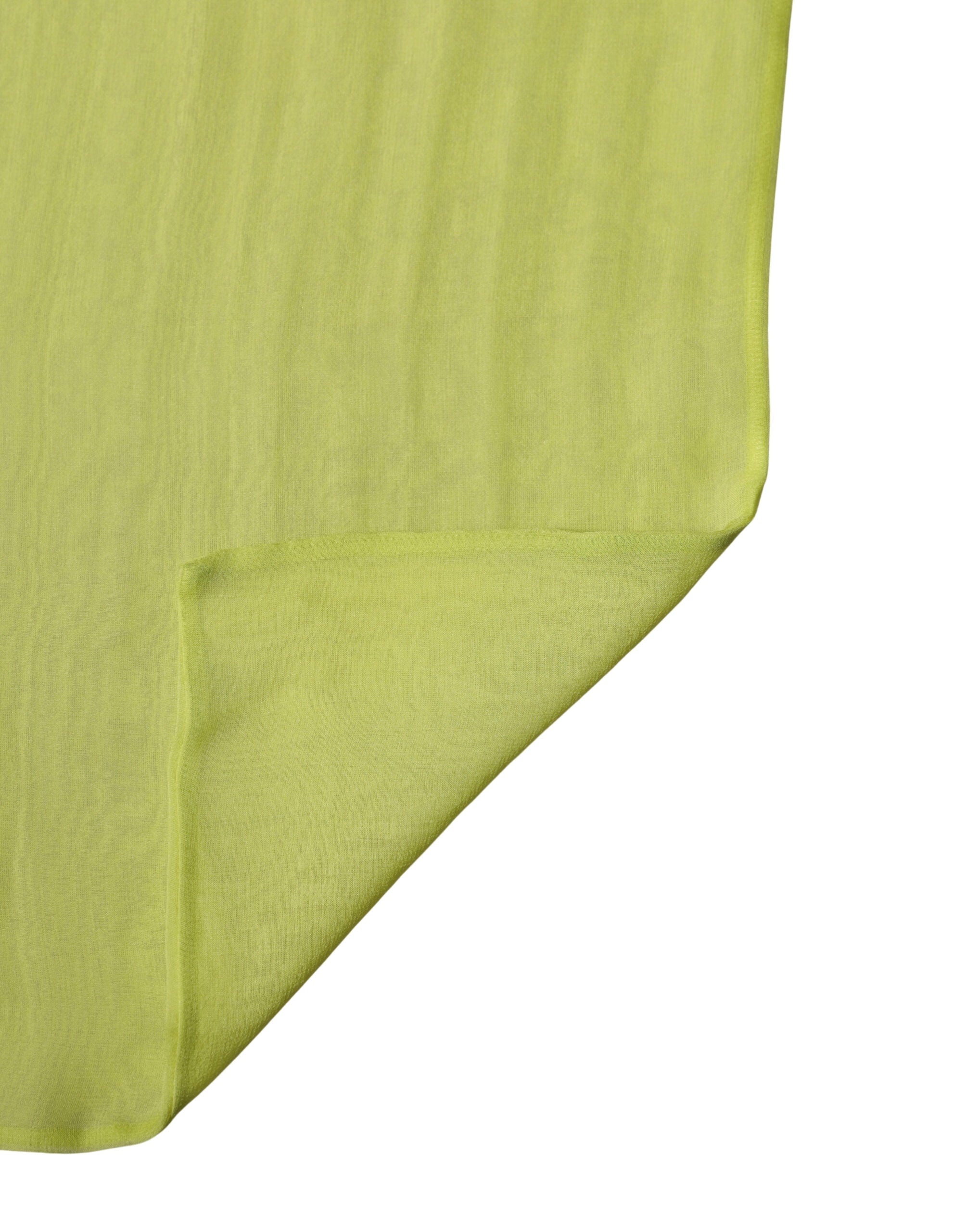 Dolce & Gabbana Yellow Green Silk Sash Foulard Stole 292cm x 19cm Scarf Dolce & Gabbana