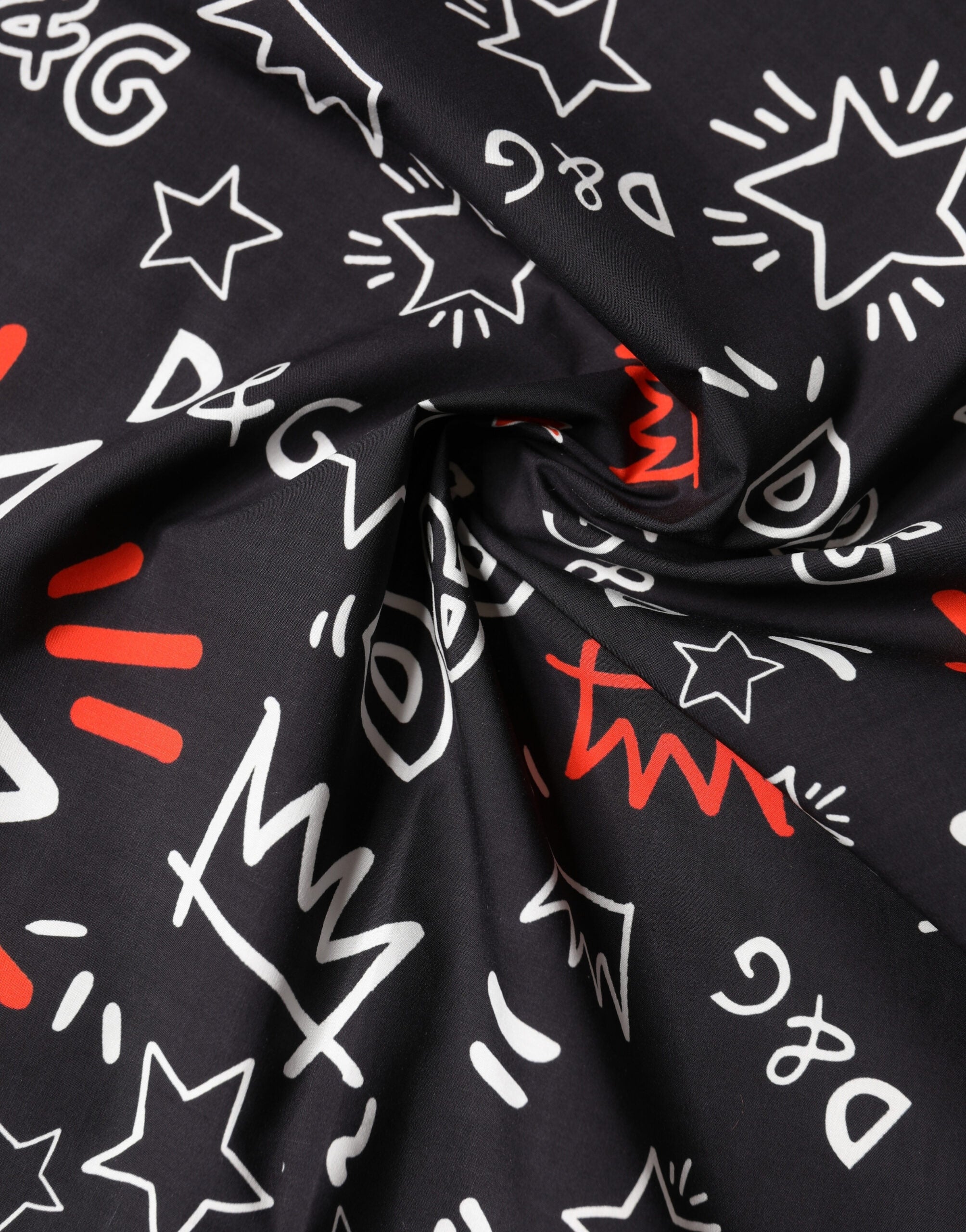 Dolce & Gabbana Black White Red DG Crown Cotton Foulard 47cm x 46cm Scarf Dolce & Gabbana