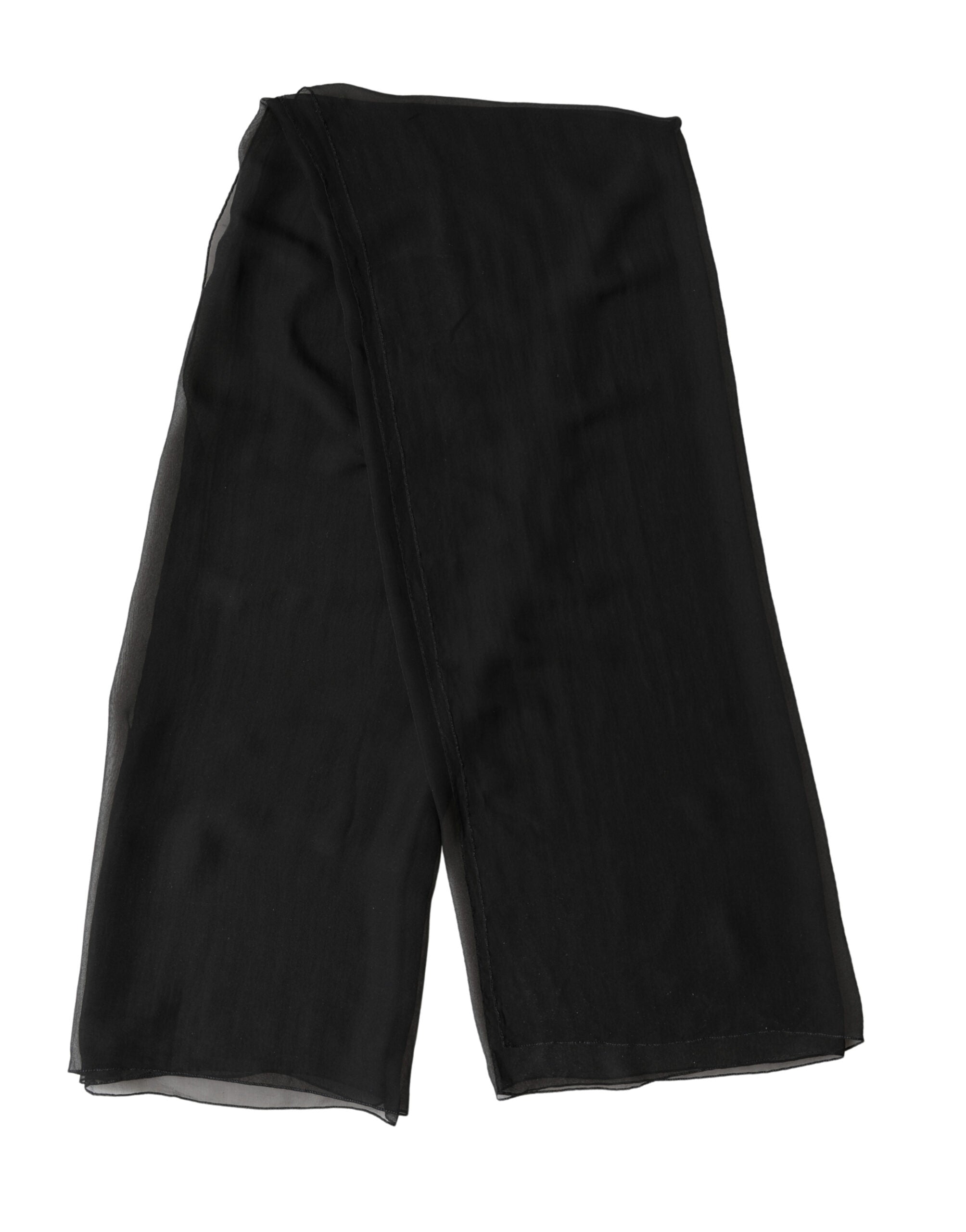 Dolce & Gabbana Black Silk Neck Wrap Shawl Stole 167cm x 126cm Scarf Dolce & Gabbana