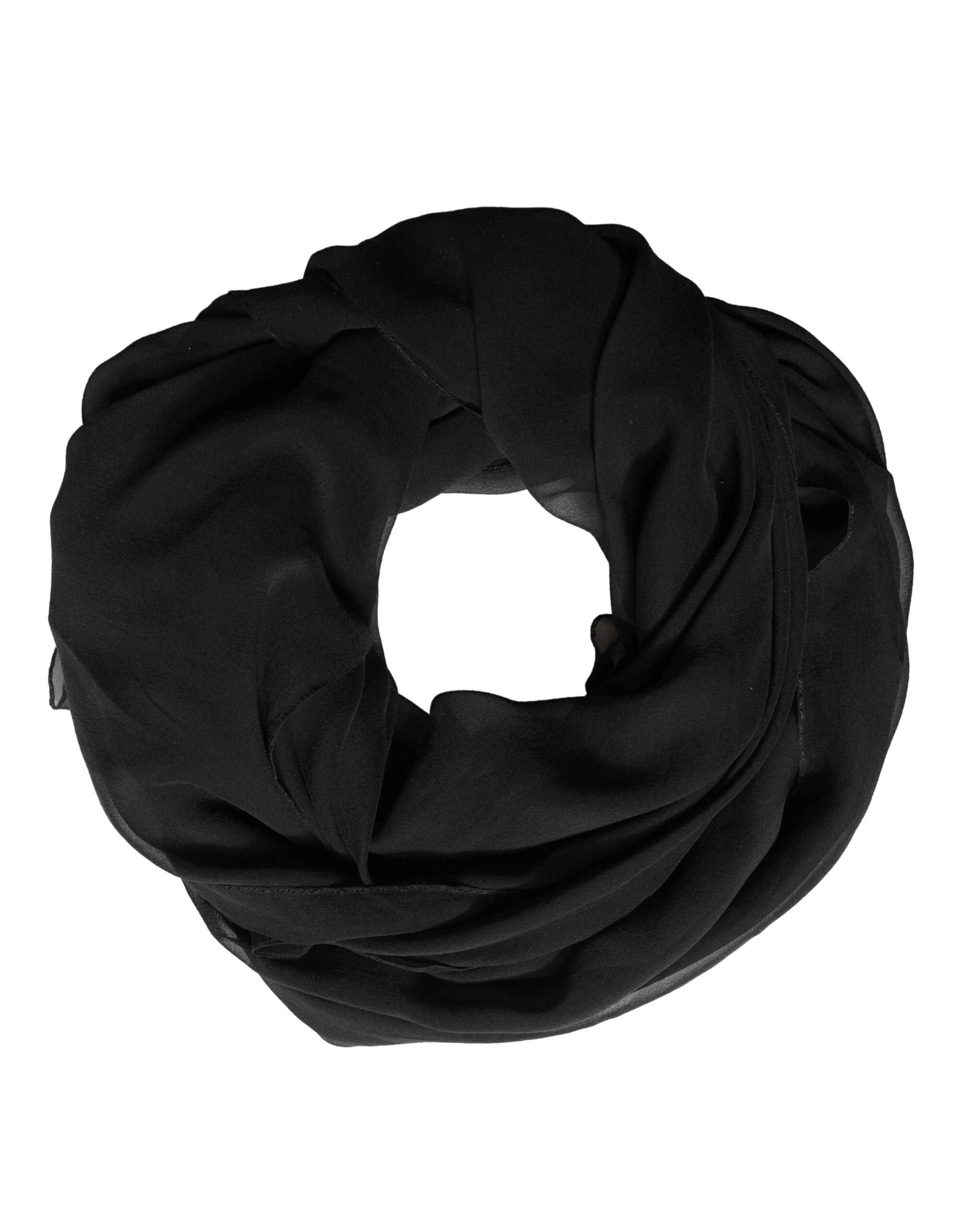 Dolce & Gabbana Black Silk Neck Wrap Shawl Stole 167cm x 126cm Scarf Dolce & Gabbana