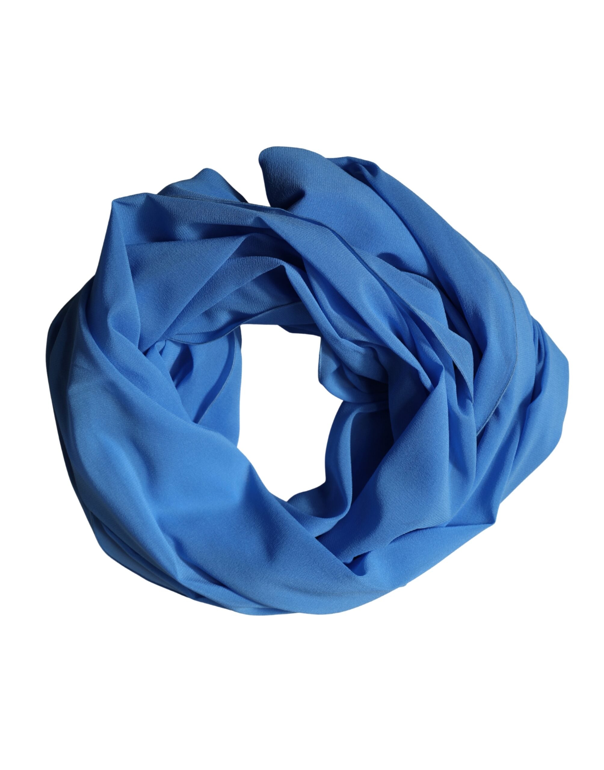 Dolce & Gabbana Blue Silk Neck Wrap Shawl Stole 200cm x 64cm Scarf Dolce & Gabbana