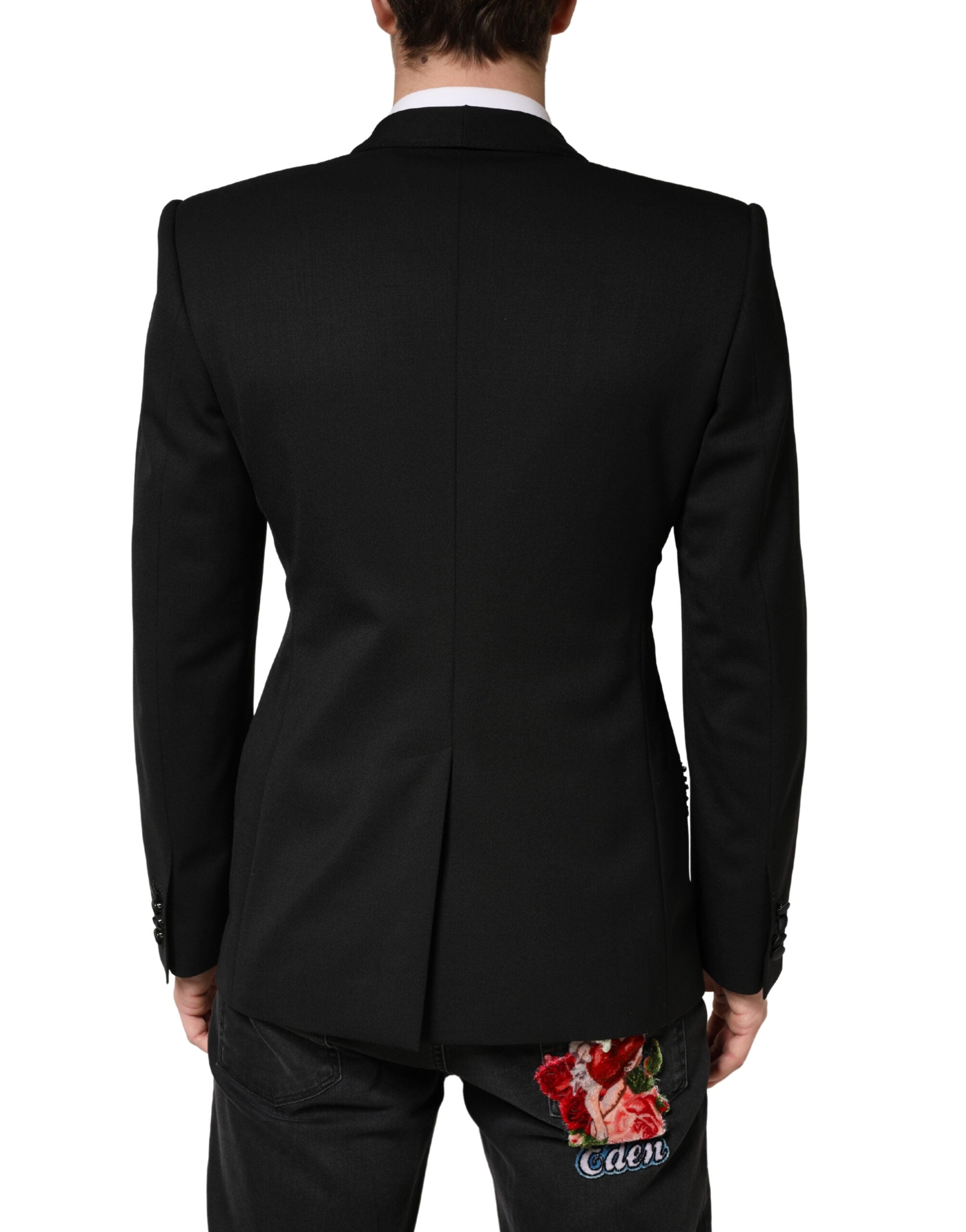 Dolce & Gabbana Black Embellished Single Breasted Blazer Dolce & Gabbana
