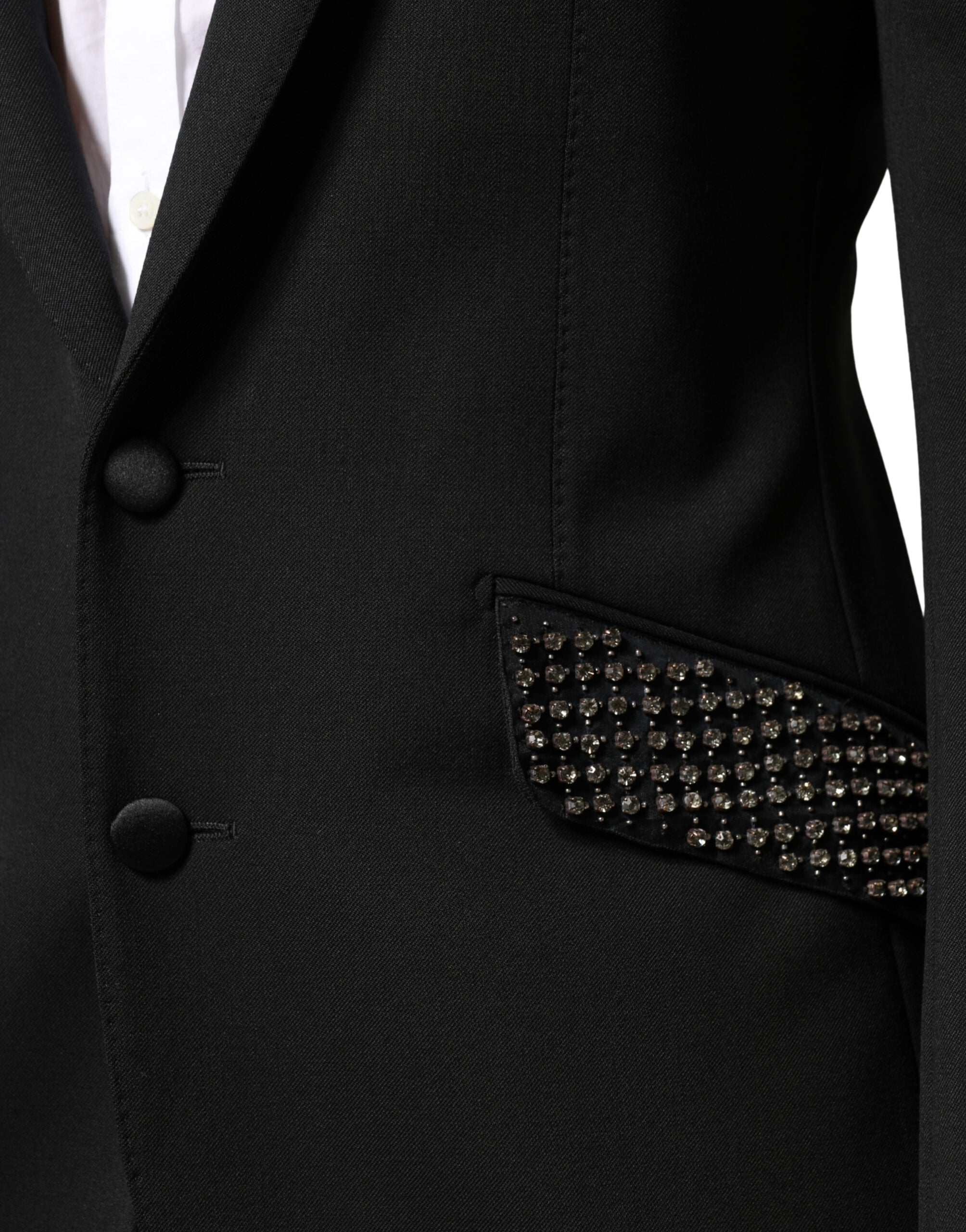 Dolce & Gabbana Black Embellished Single Breasted Blazer Dolce & Gabbana