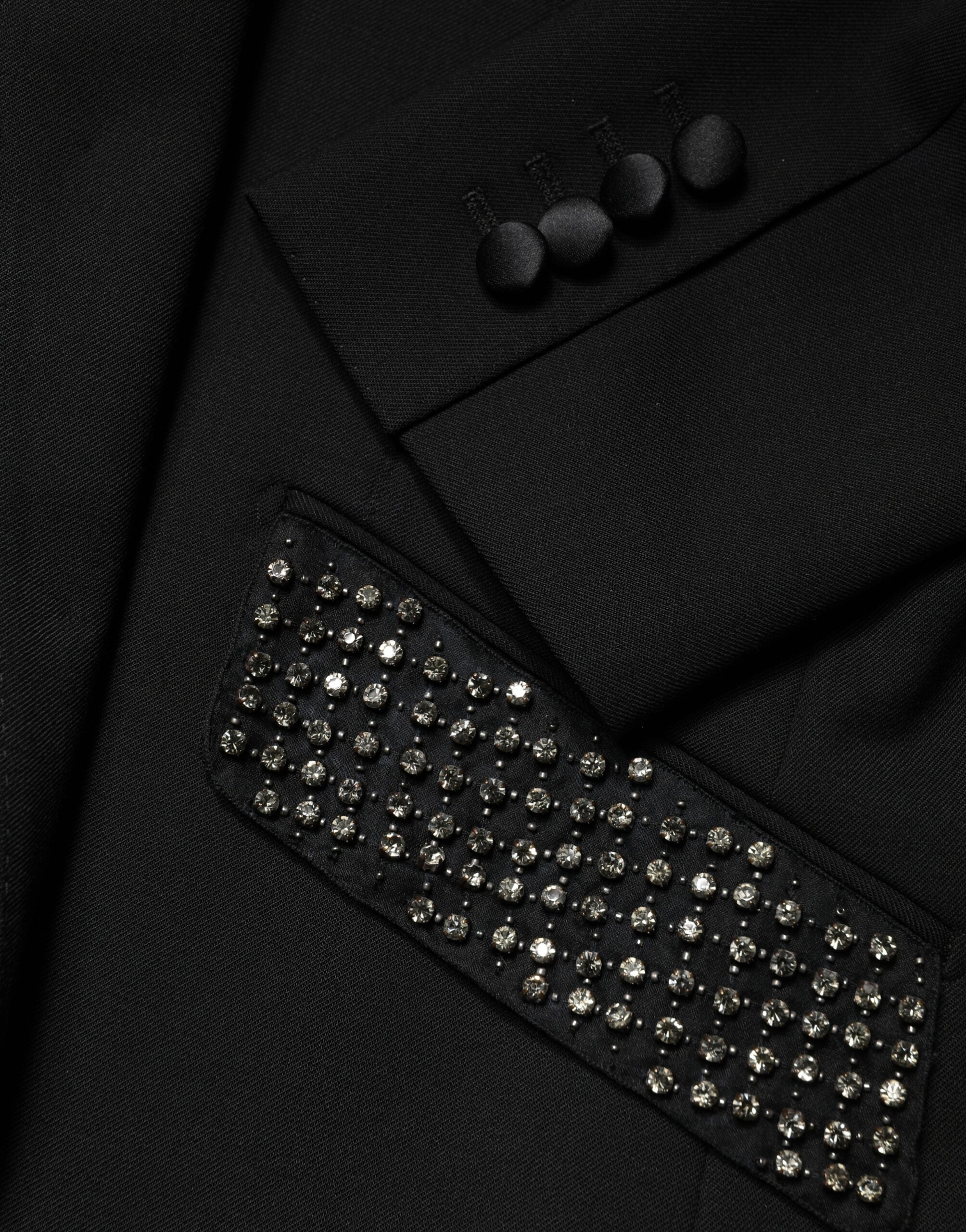 Dolce & Gabbana Black Embellished Single Breasted Blazer Dolce & Gabbana