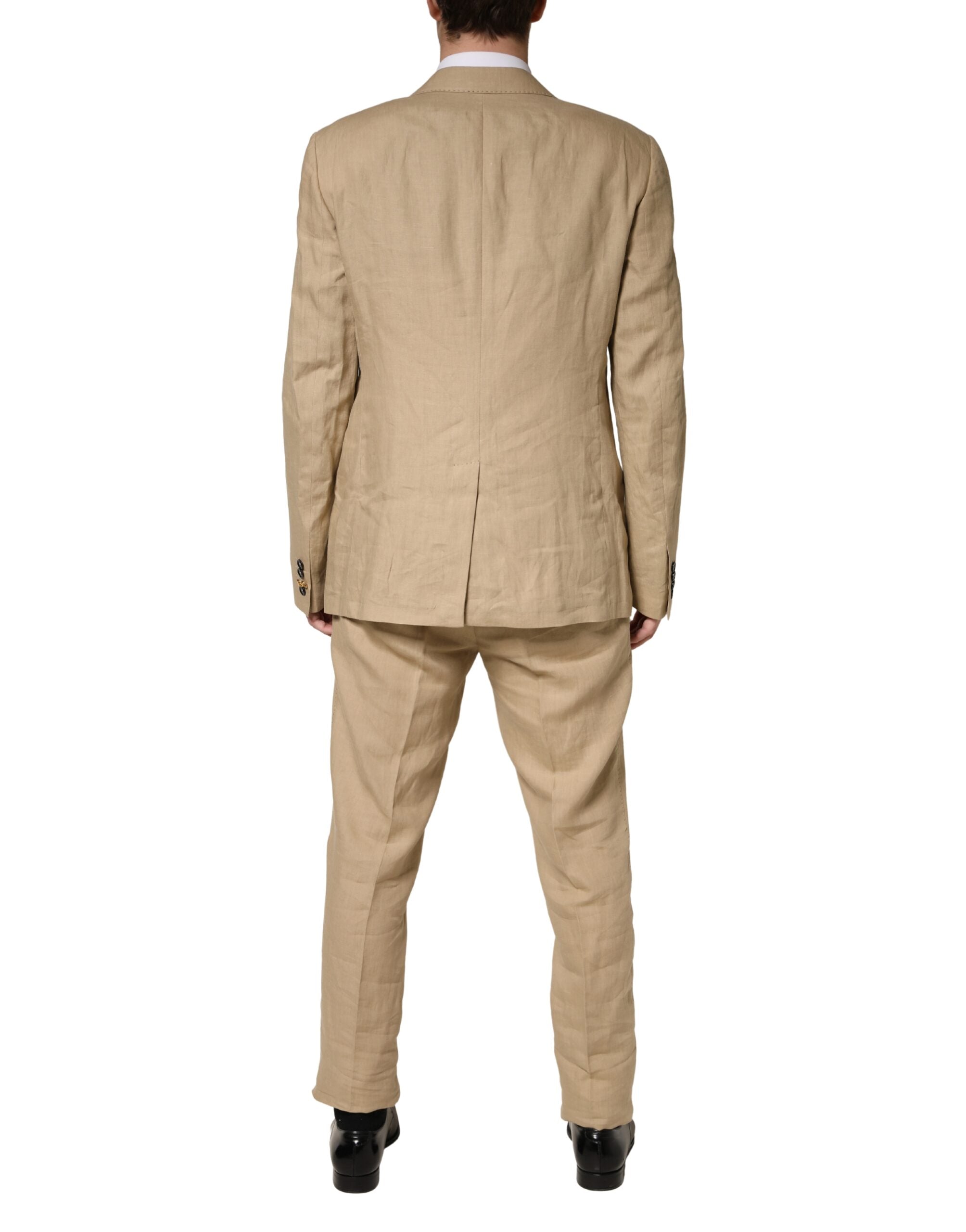 Dolce & Gabbana Beige TAORMINA Single Breasted Formal 2 Piece Suit Dolce & Gabbana