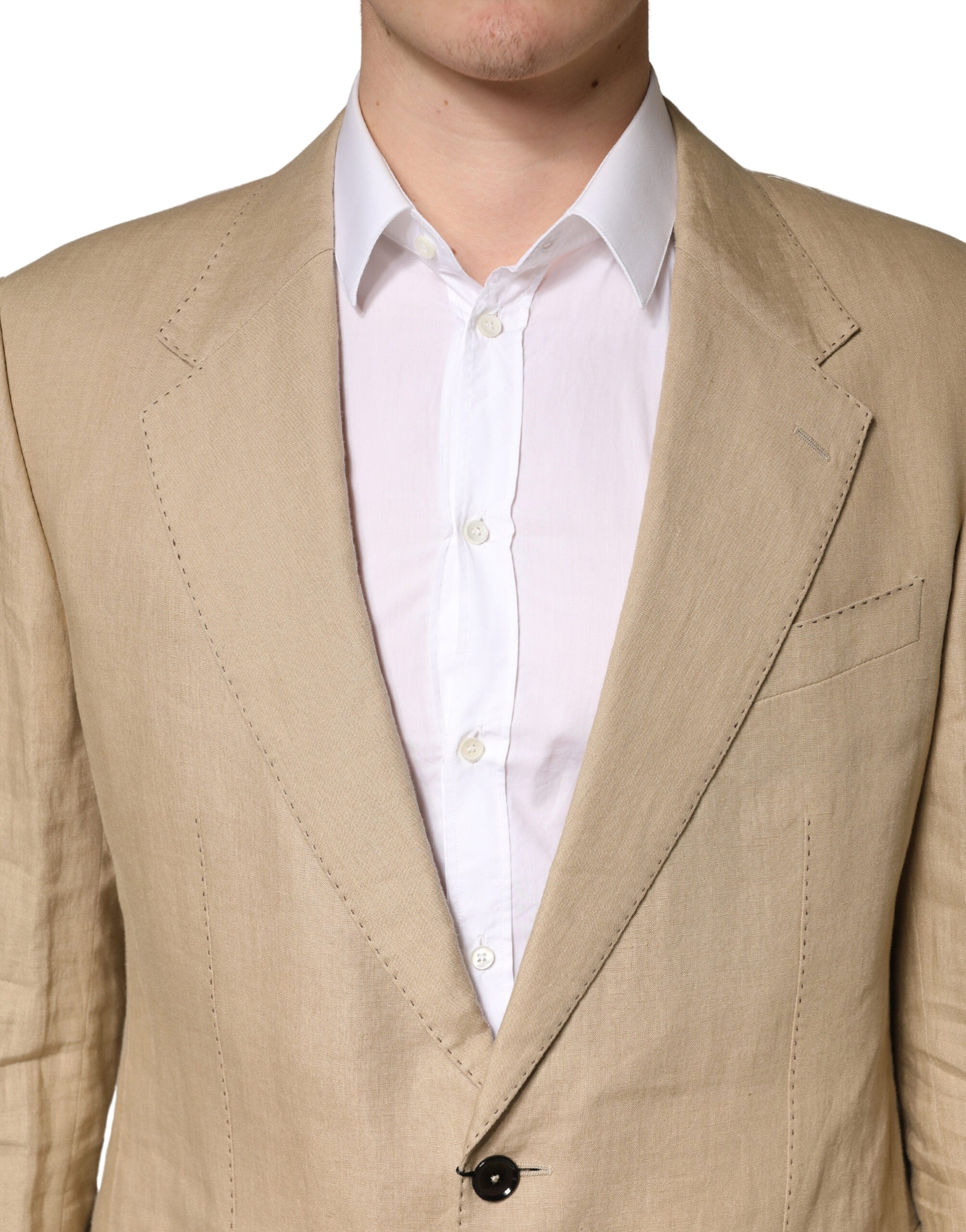 Dolce & Gabbana Beige TAORMINA Single Breasted Formal 2 Piece Suit Dolce & Gabbana