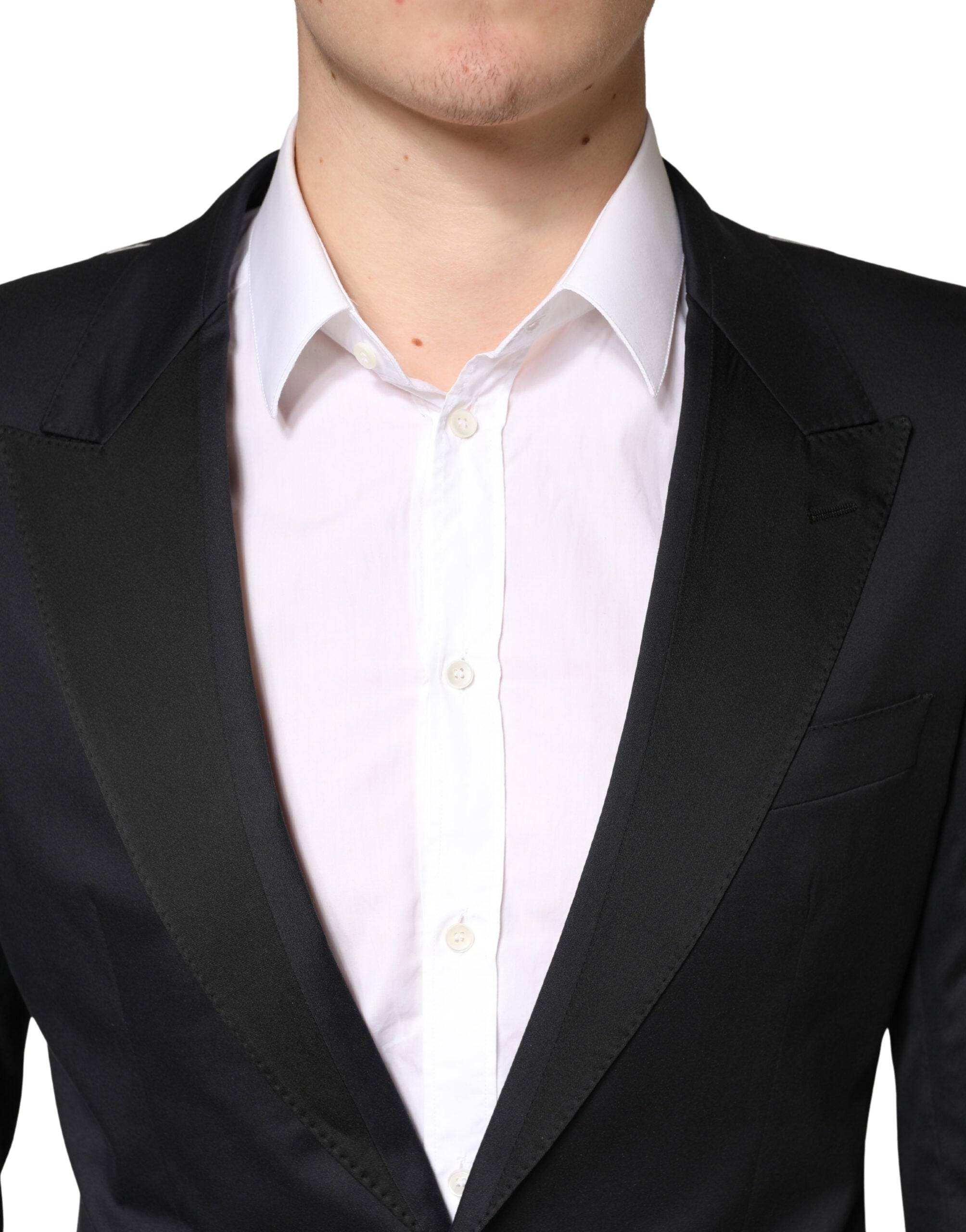 Dolce & Gabbana Black Cotton Single Breasted 2 Piece Suit Dolce & Gabbana
