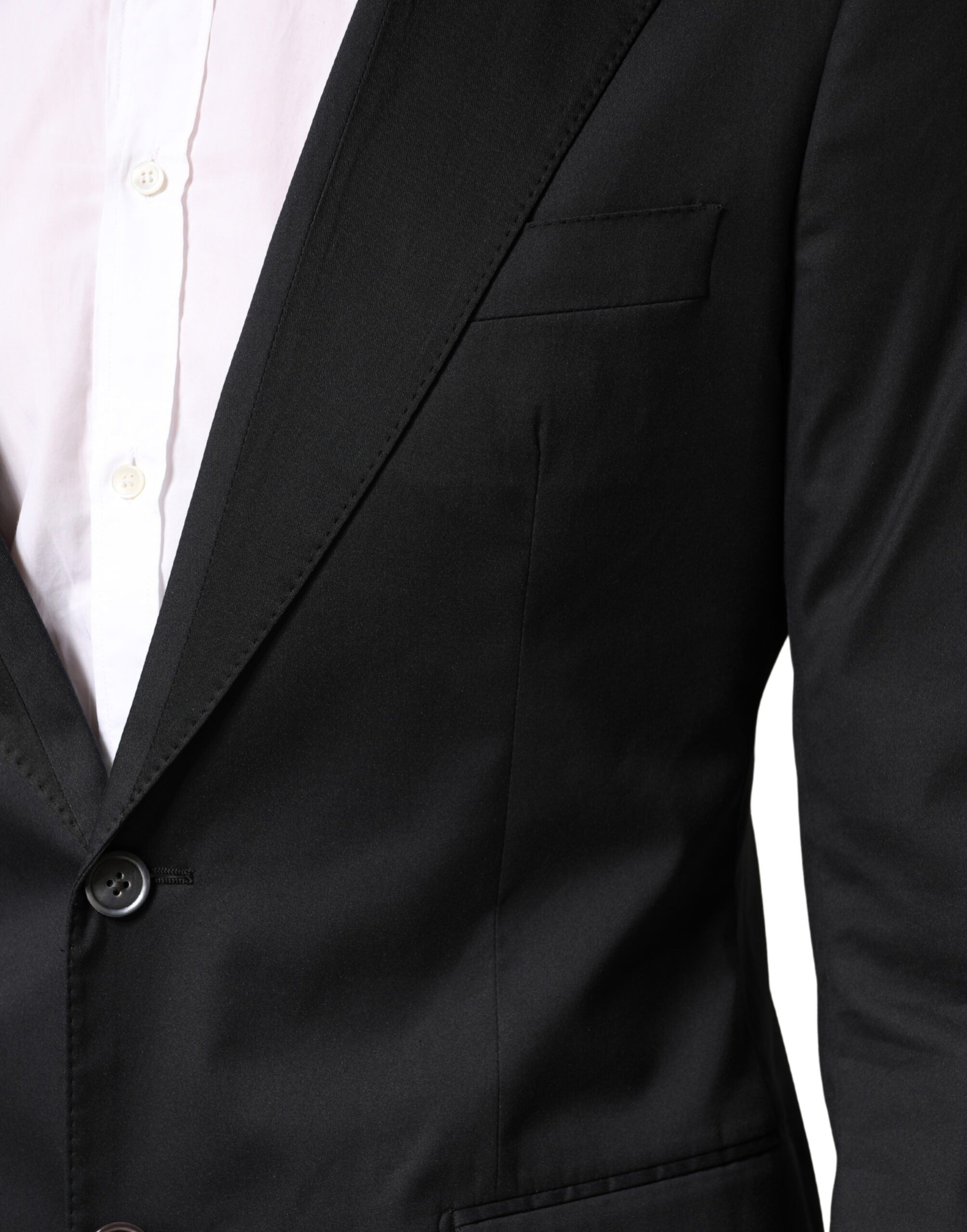 Dolce & Gabbana Black Cotton Single Breasted 2 Piece Suit Dolce & Gabbana