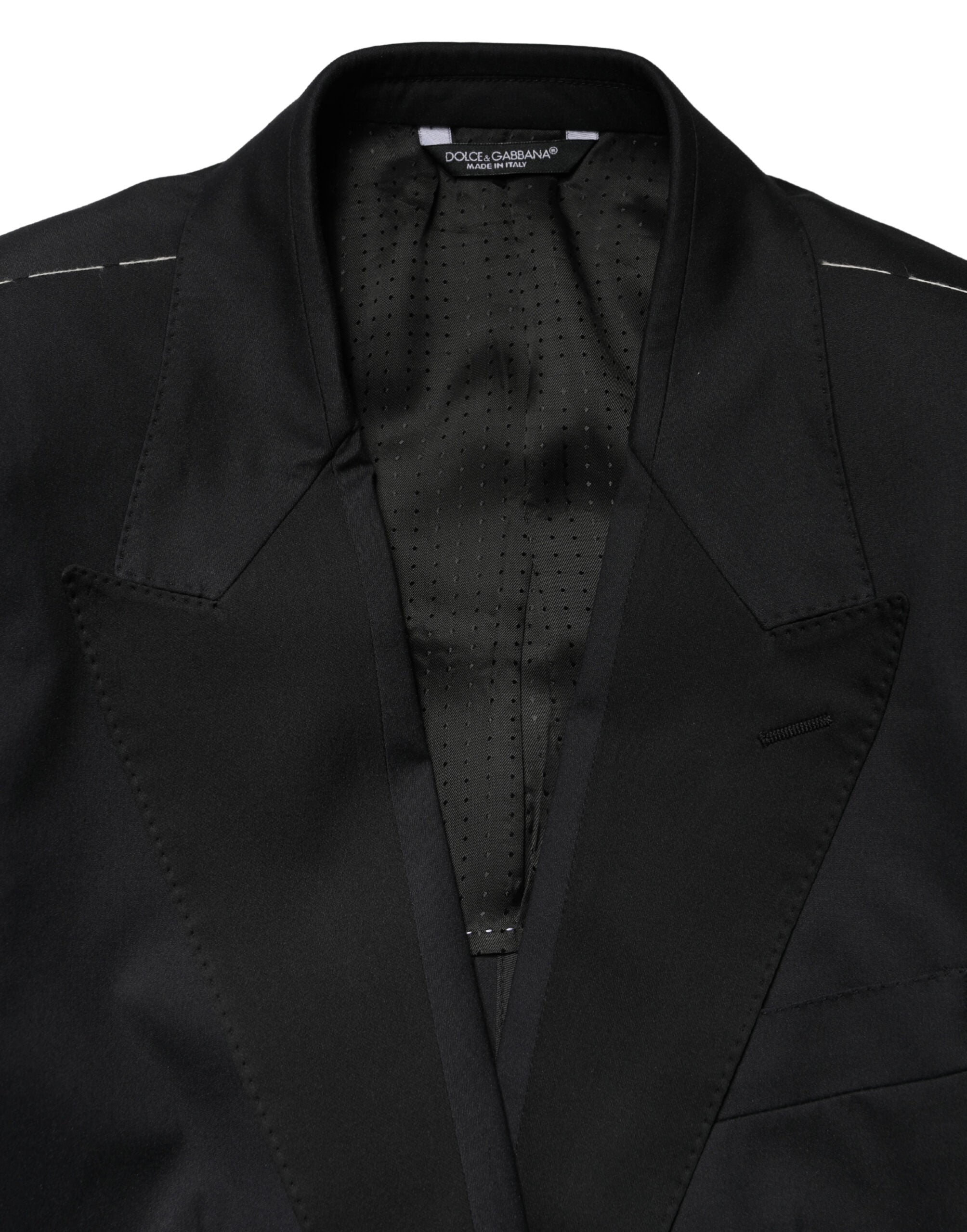 Dolce & Gabbana Black Cotton Single Breasted 2 Piece Suit Dolce & Gabbana
