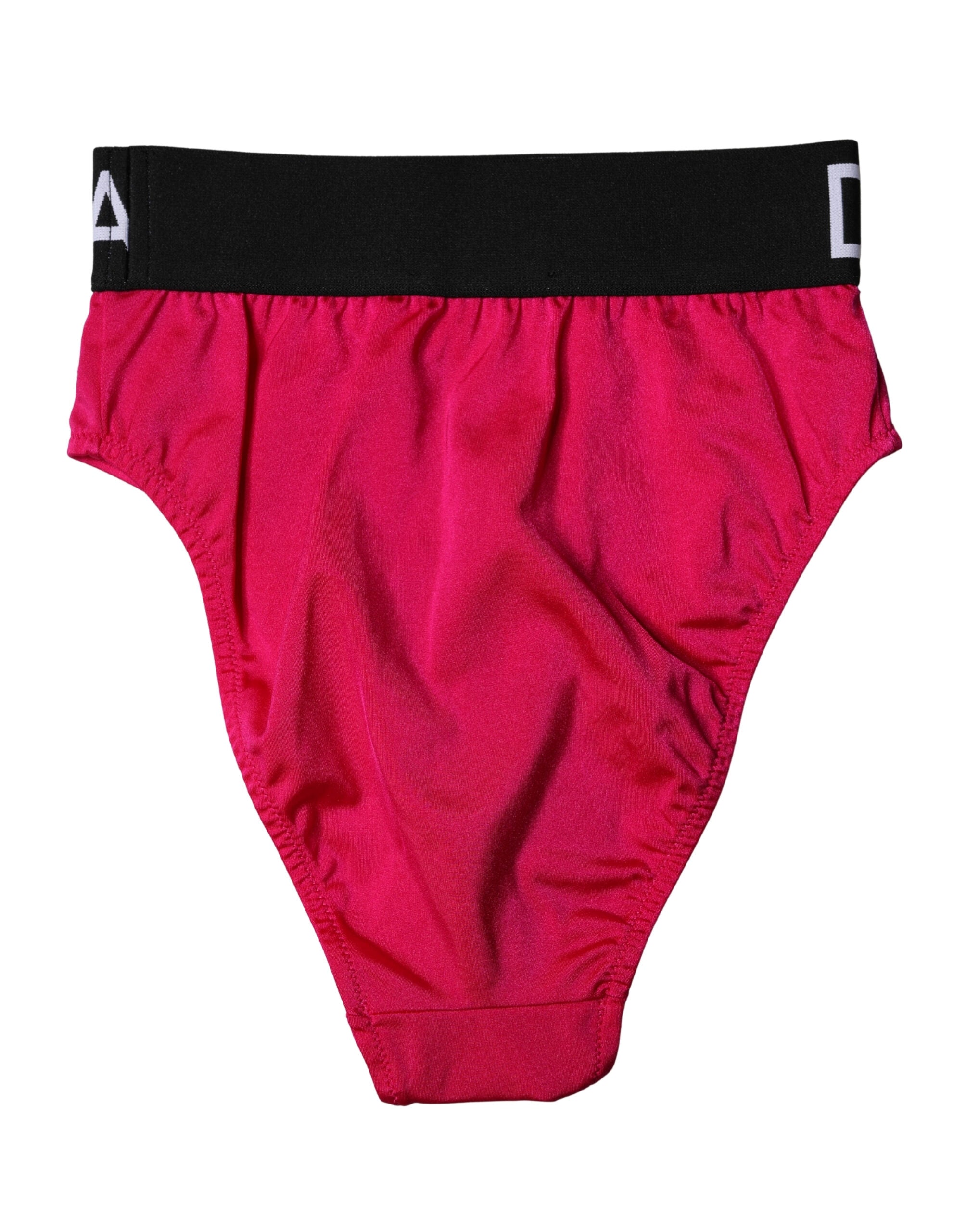 Dolce & Gabbana Pink Embellished High-Waist Brief Logo Underwear Dolce & Gabbana